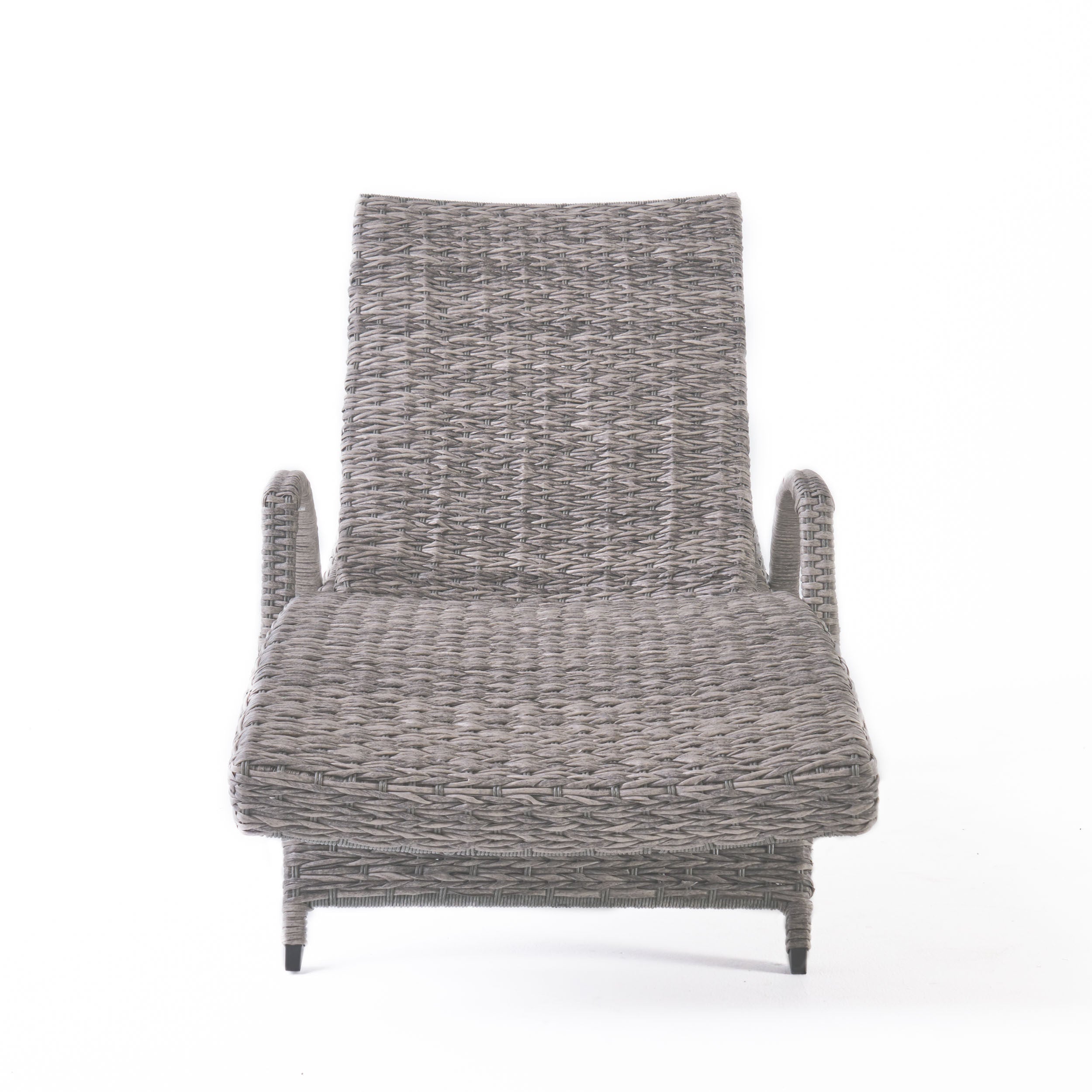 CRETE WICKER CHAISE LOUNGE - Outdoor Patio Furniture with Cushion - Perfect for Poolside, Garden, and Backyard Relaxation