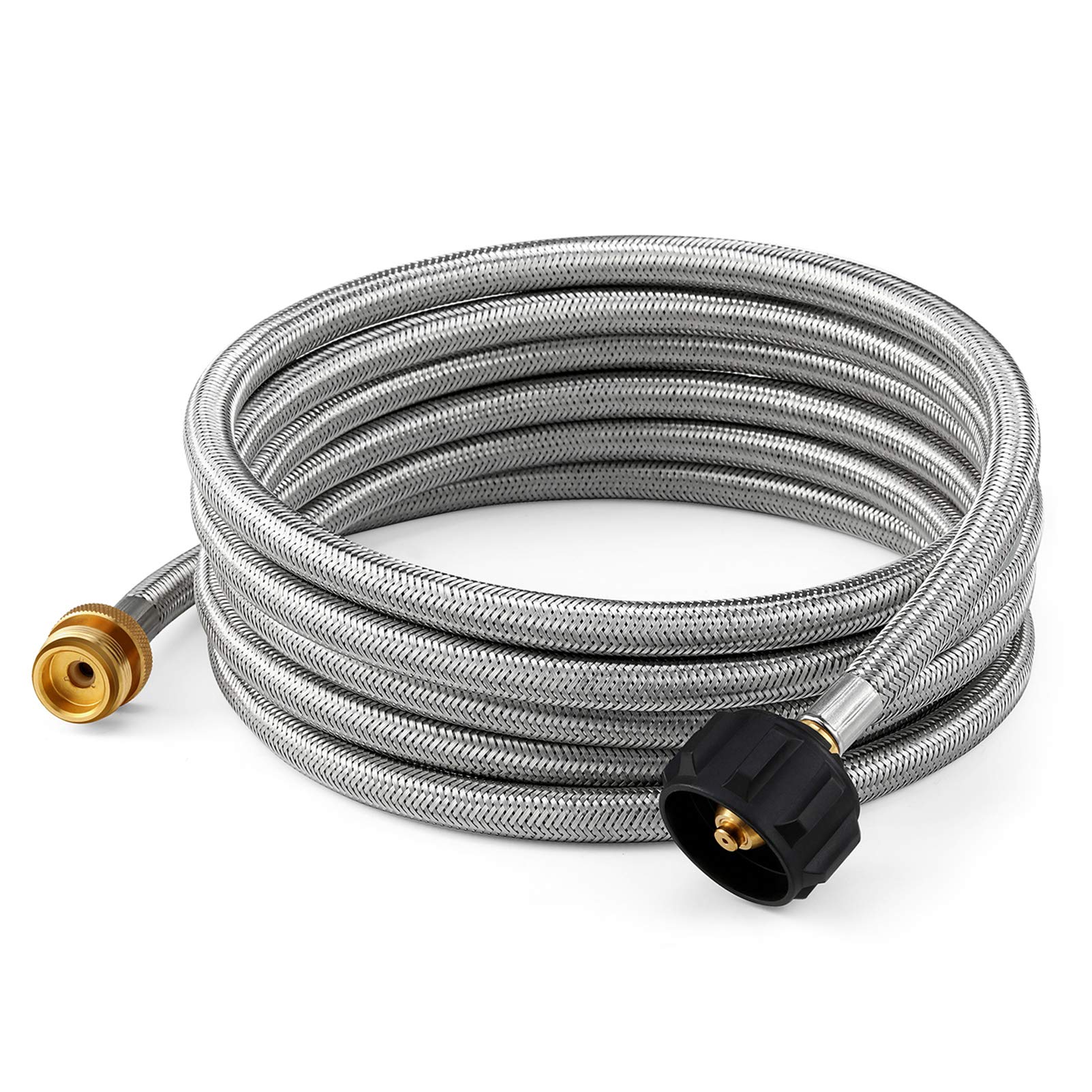 12FT Propane Hose for Mr Buddy Heater, Black Stone Griddle & Coleman Stove - 1lb to 20lb Adapter