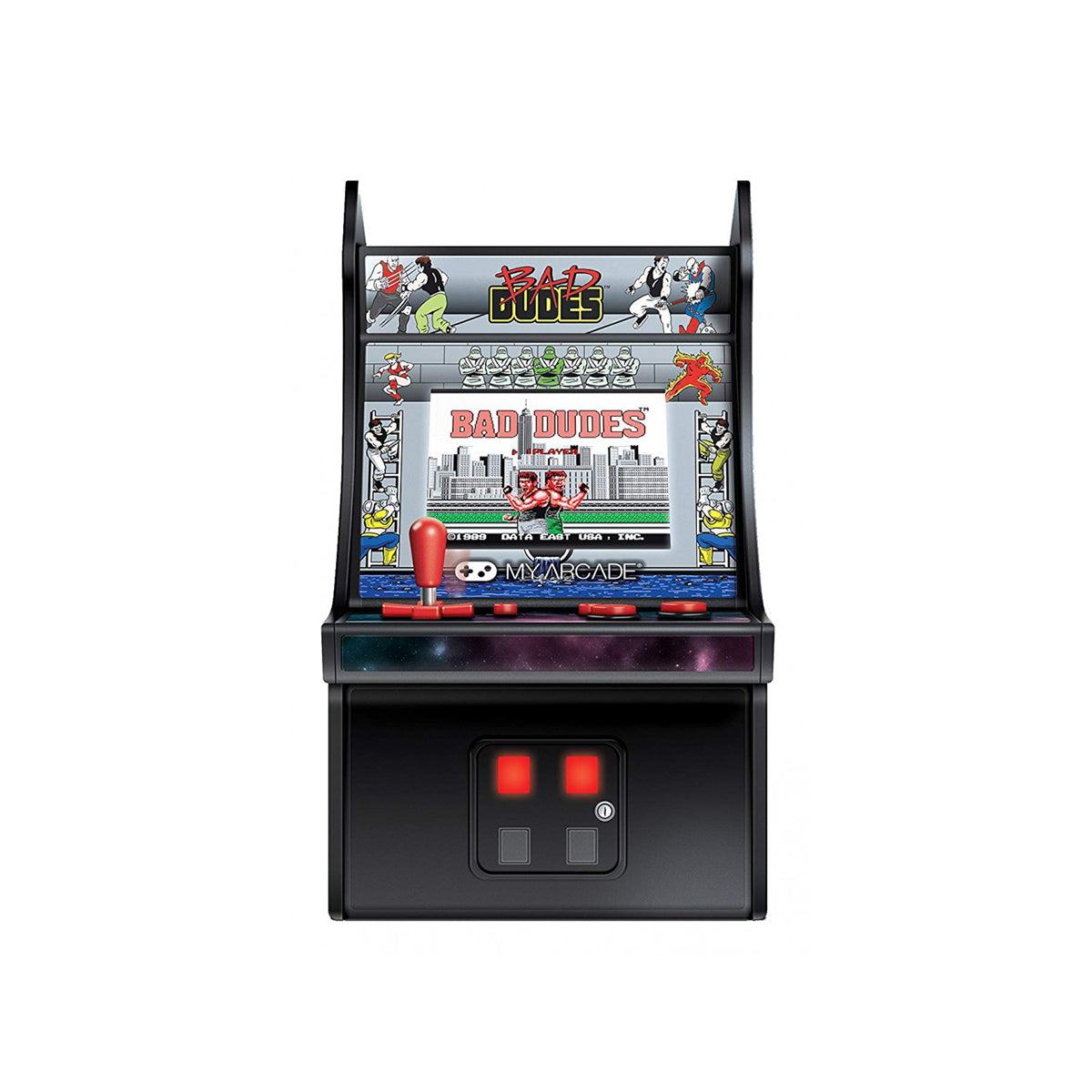 My Arcade Retro Bad Dudes Micro Player - Classic Arcade Game Console with 100+ Games, Portable Handheld Gaming Device for Kids & Adults - Perfect for Travel, Commute, and Home Entertainment