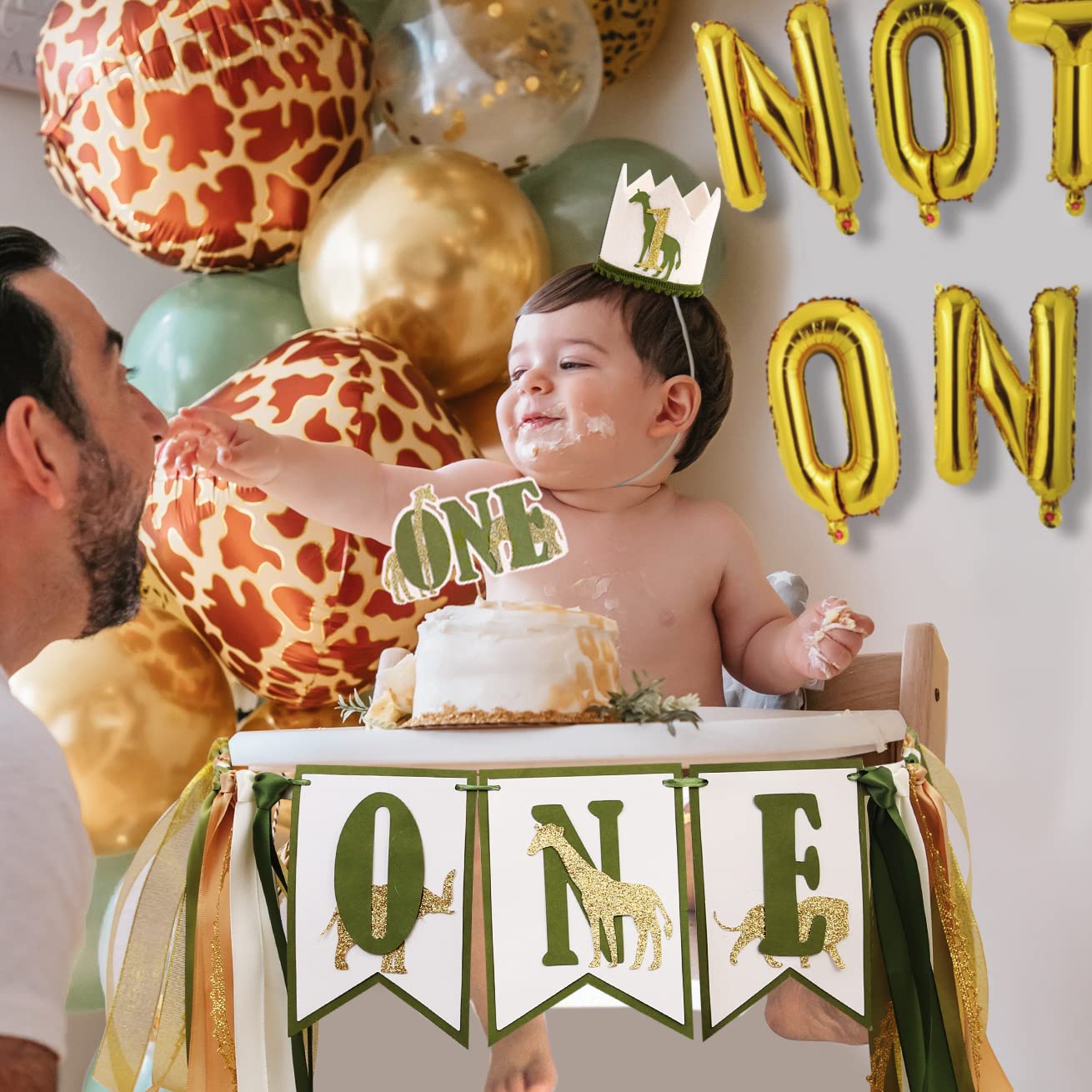Wild One Jungle Hunt Birthday Decorations Set - First Birthday Banner, Cake Topper & Party Supplies for Boys & Girls | Perfect for Jungle-Themed 1st Birthday Parties & Baby Showers