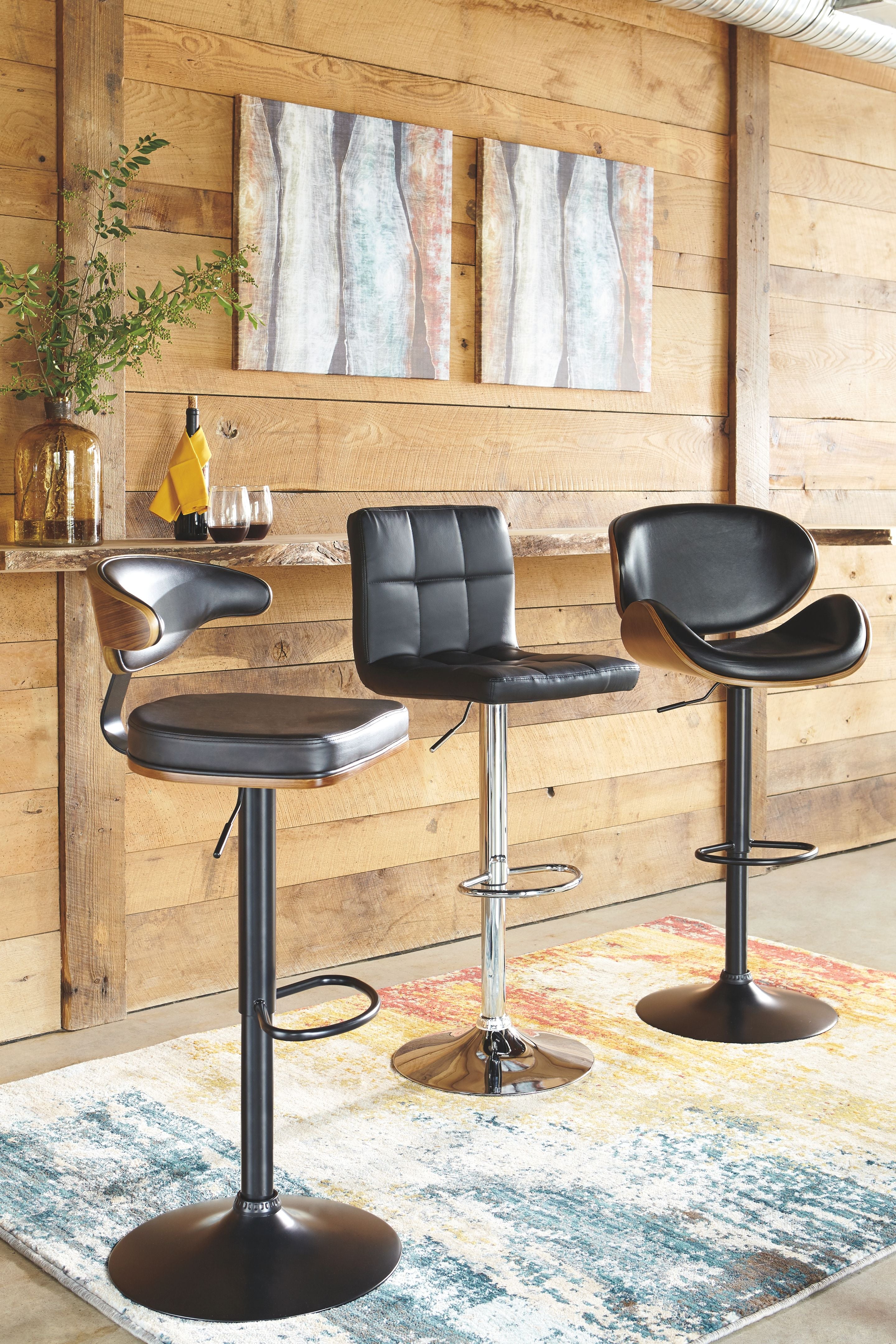Bellatier Adjustable Height Bar Stools Set of 2 - Modern Kitchen Counter Stools for Dining Room, Breakfast Nook & Home Bar - Swivel & Comfortable Barstool Chairs