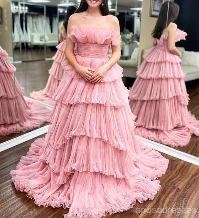 Elegant Pink A-Line Long Prom Dress for Women - High-End Evening Gown for Party, Homecoming, and Formal Events - Style 13706