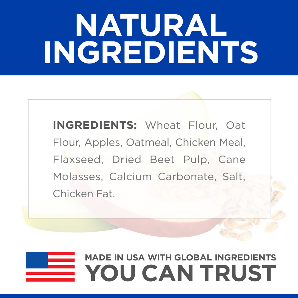 Hill's Science Diet Fruity Snacks with Apple & Oatmeal - Healthy Dog Treats for Training, Rewards & Digestive Health | Natural Ingredients for Small & Large Breeds