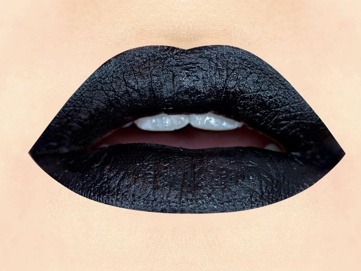 Best Black Lipstick with Vitamin E & Jojoba Oil - Long Lasting Matte Finish for Halloween, Goth Makeup & Cosplay Looks