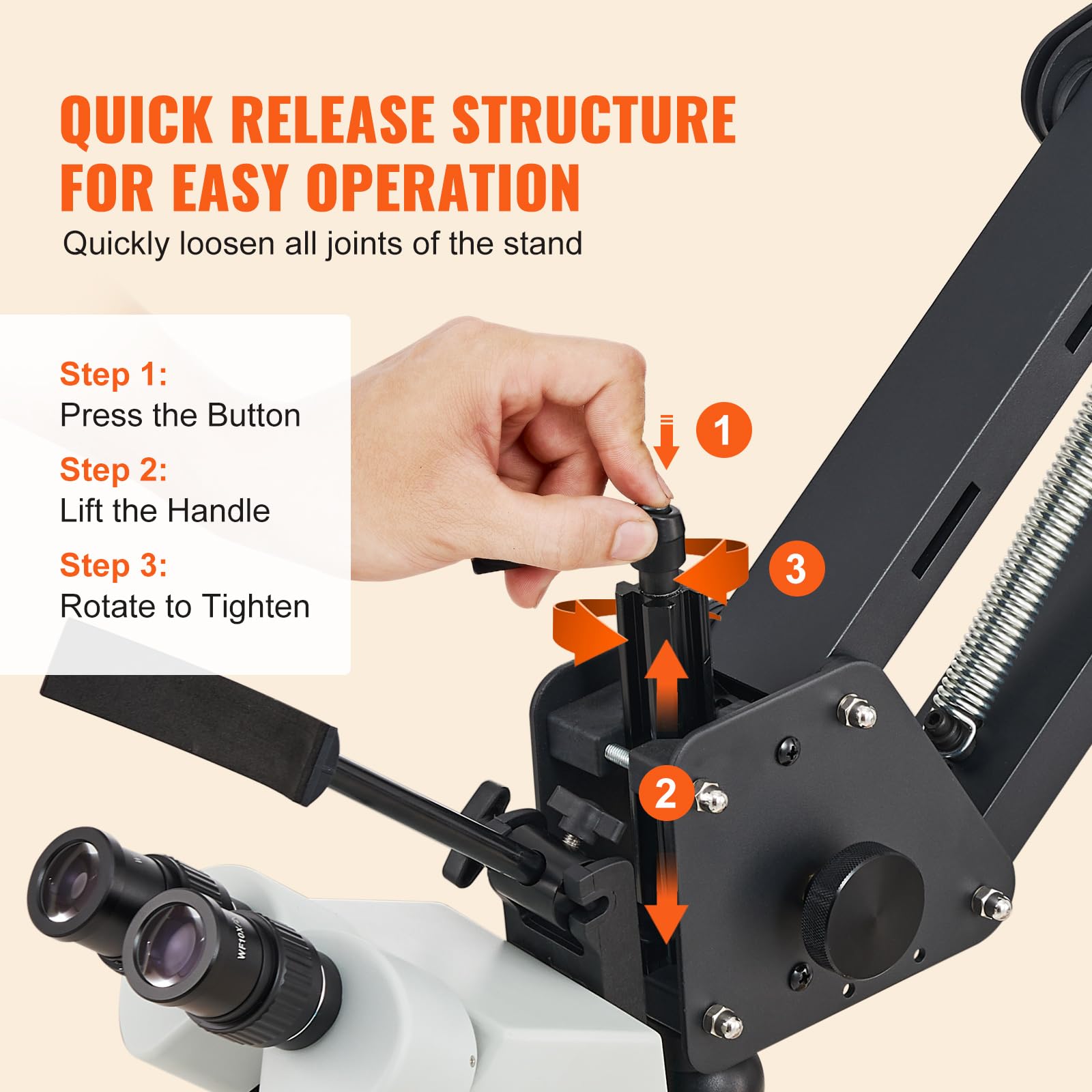 VEVOR 7X-45X Magnification Jewelry Microscope with Spring Bracket - Multi-Directional Microscope with Integrated USB Ring LED Light & 360° Ball Vise for Jewelry Inlay, Watch Repair, Coin Appraisal & Gemstone Inspection
