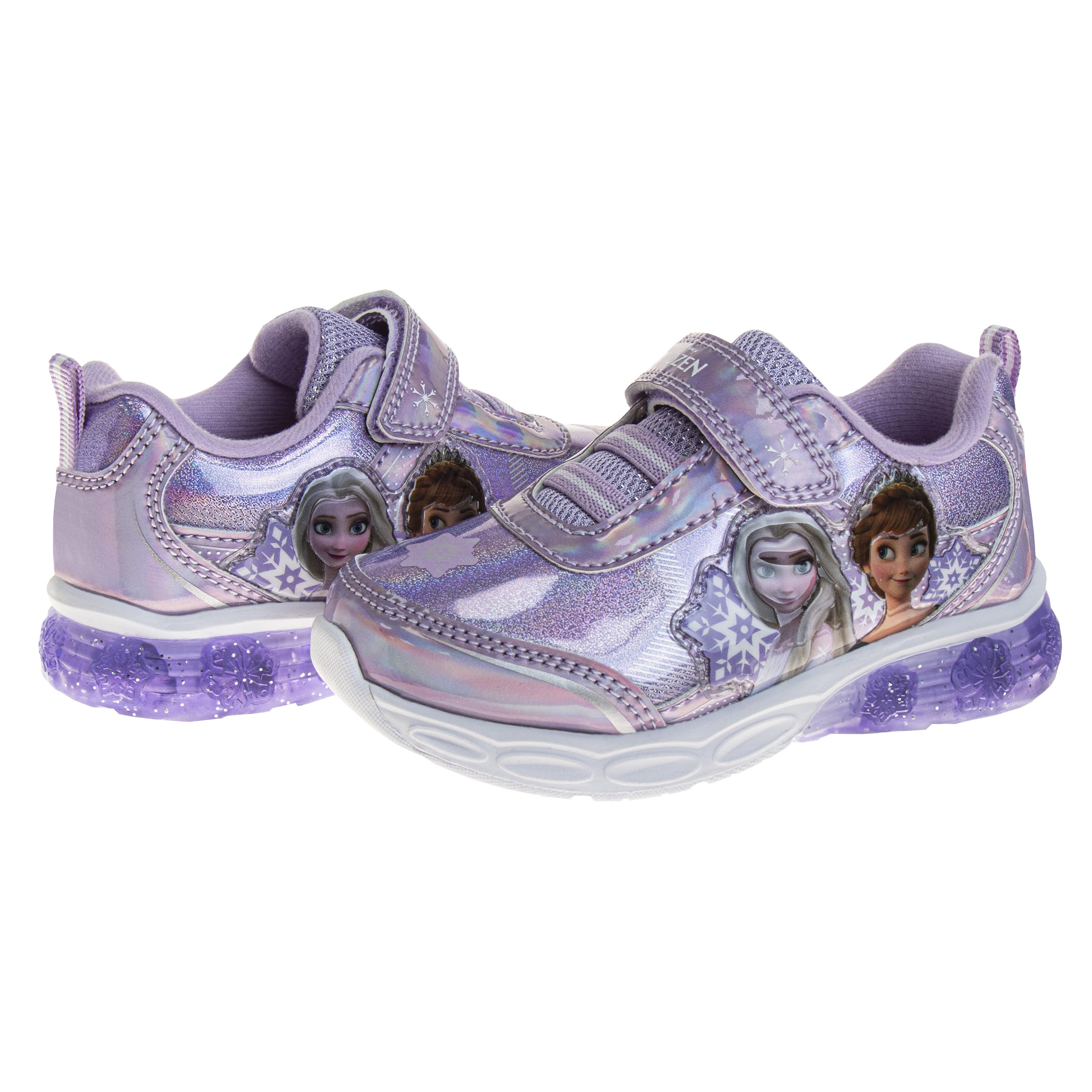 Disney Frozen Light Up Sneakers for Toddler & Little Girl - Glow in The Dark Running Shoes for Kids - Perfect for Playtime, Parties & Outdoor Activities