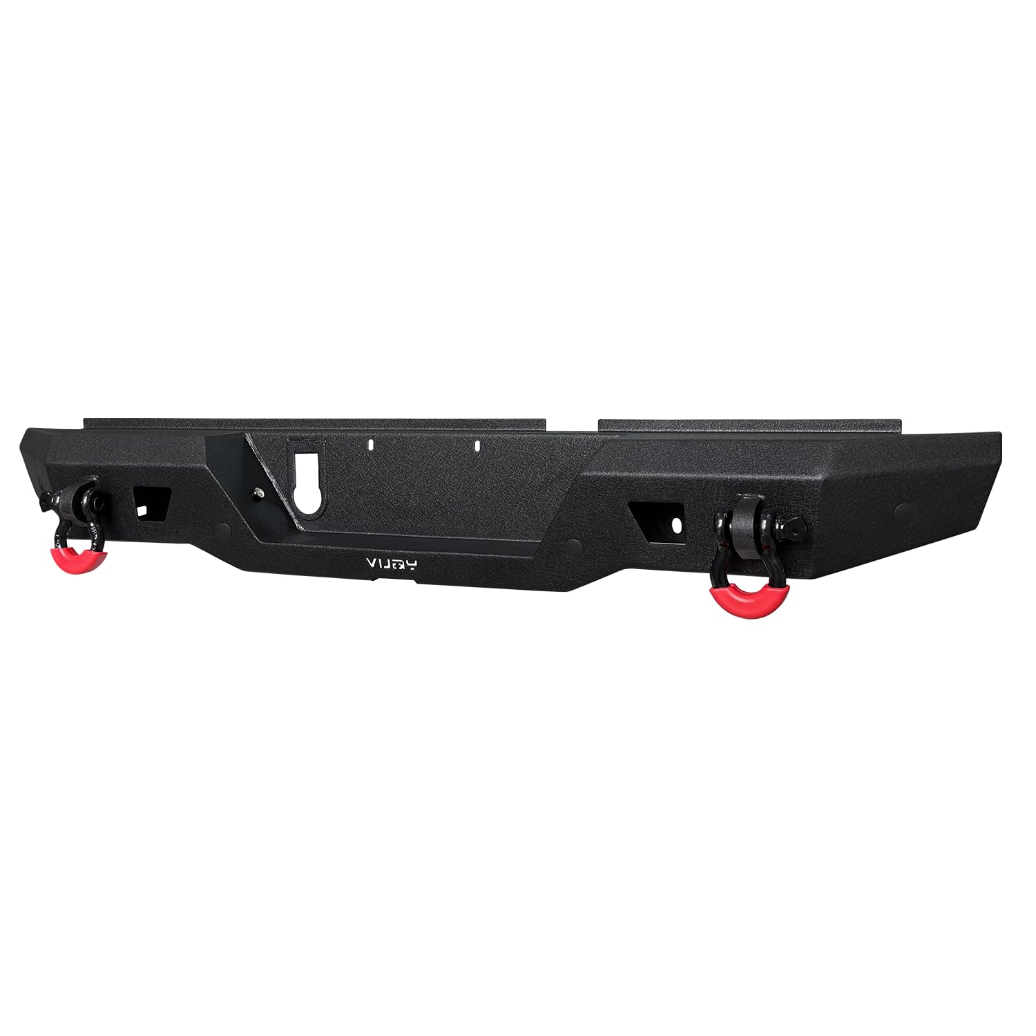 2020-2025 Jeep Gladiator JT Heavy-Duty Steel Rear Bumper with LED Lights & D-Rings - Black Textured Finish | Off-Road Protection & Towing Accessory