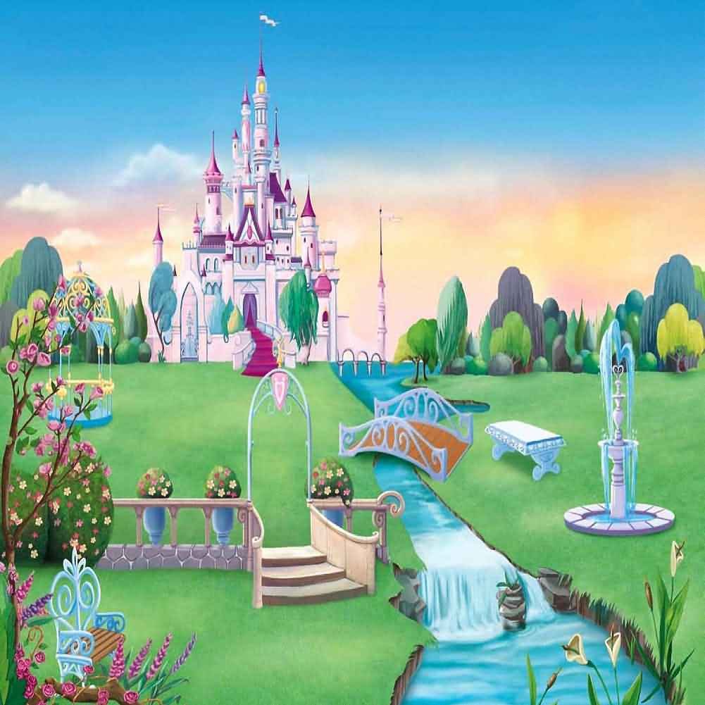 Cartoon Castle 10x10ft Photography Backdrop for Outdoor & Studio Shoots