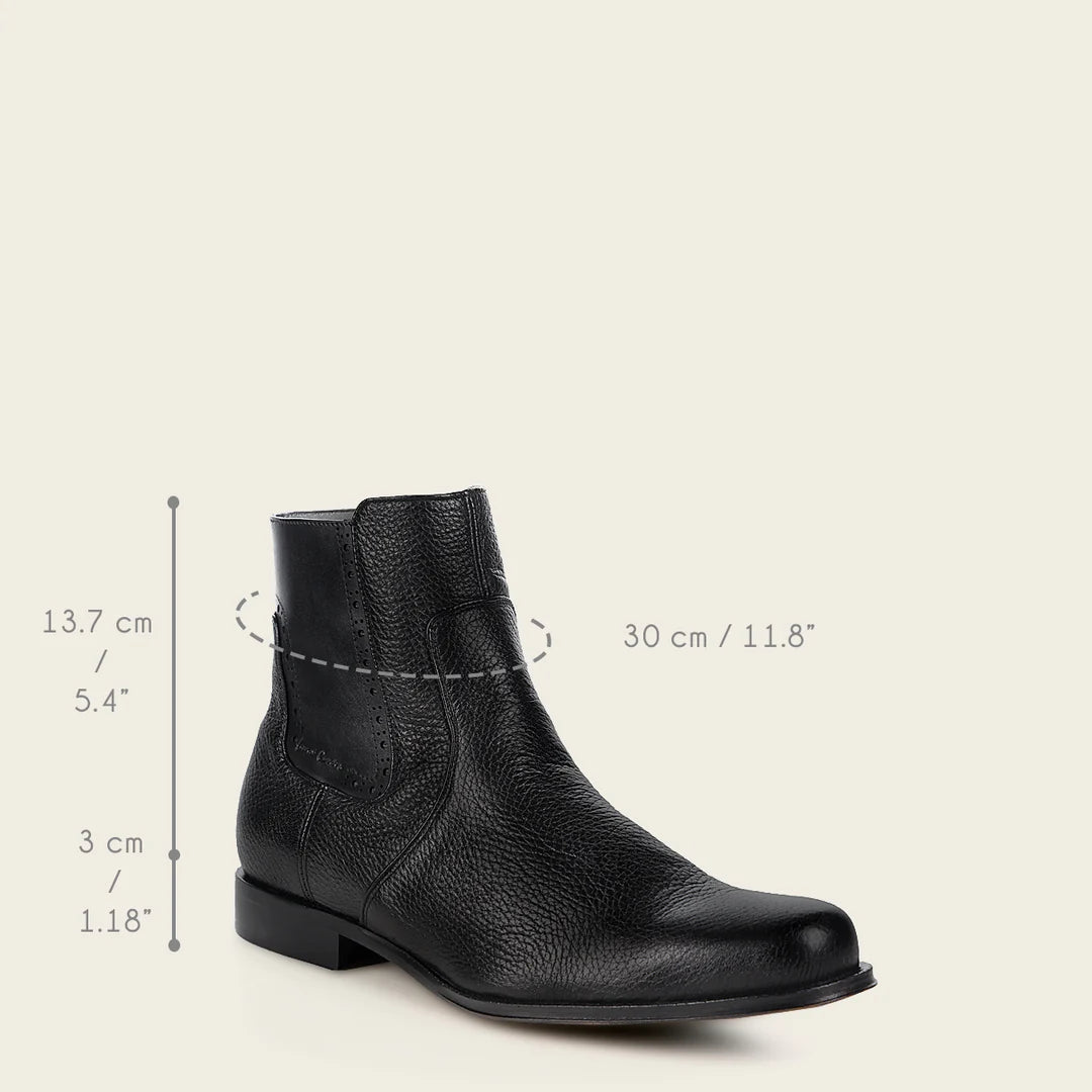 Franco Cuadra Men's Black Casual Leather Ankle Boots - G43VNBU Style for Everyday Wear & Outdoor Adventures