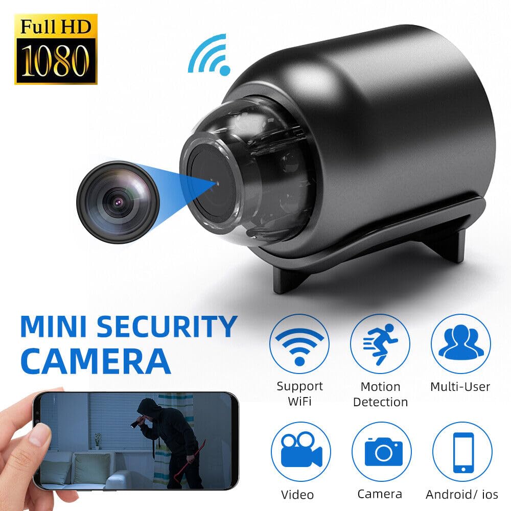 BSLVWG Mini Spy Camera - 1080P HD WiFi Hidden Security Camera with Magnetic Mount, Motion Detection & App Control | Wireless Secret Camera for Baby Monitoring, Home Security & Indoor Surveillance