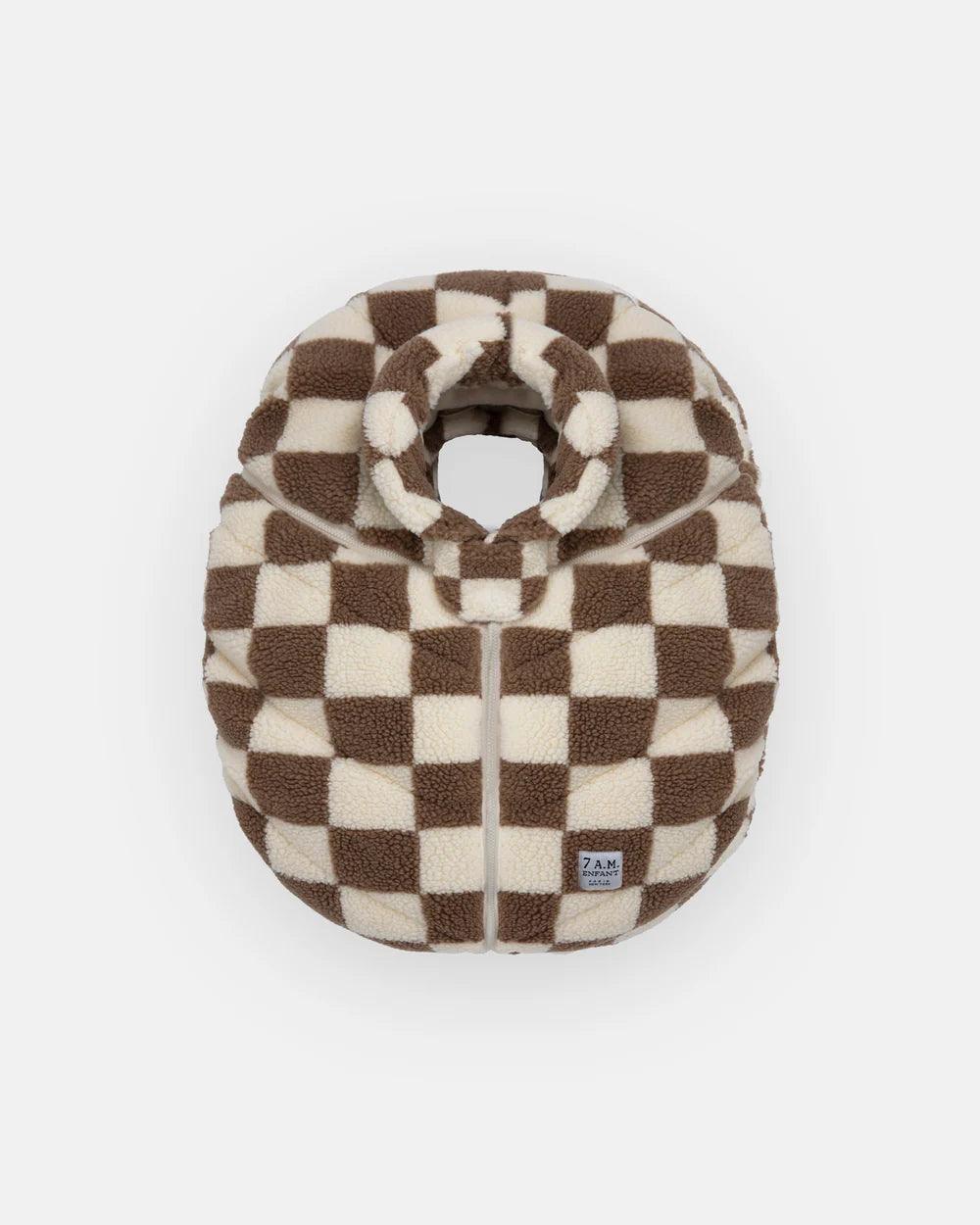 7 A.M. Car Seat Cover & Stroller Cocoon - Soft Checker Berber Fabric for Baby - Perfect for Travel, Winter Protection & Outdoor Adventures