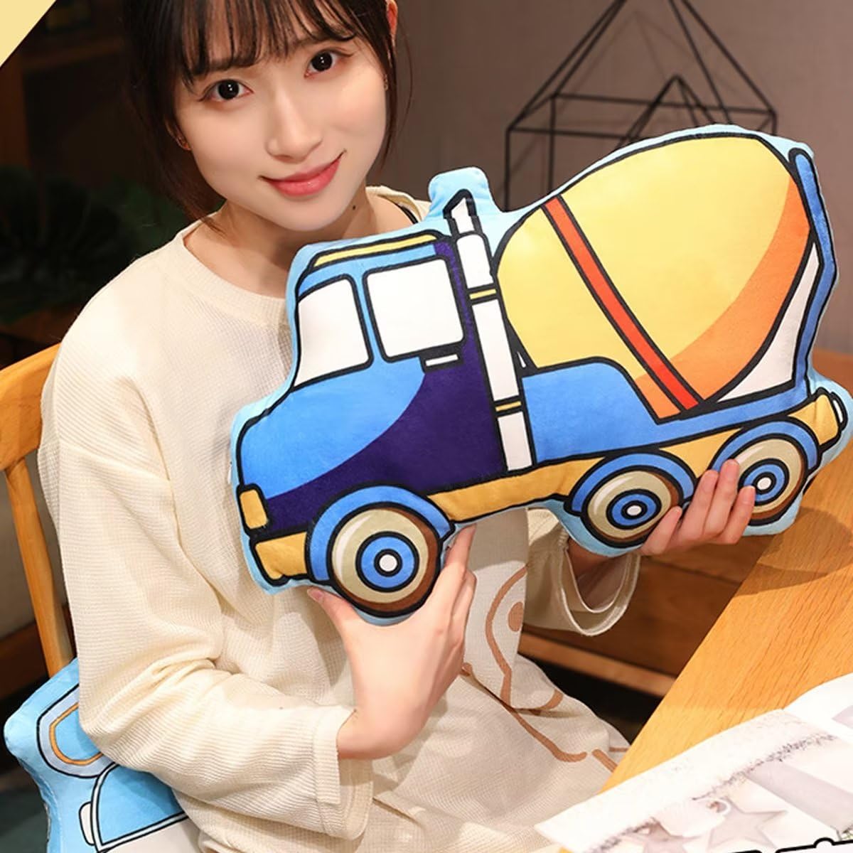 3D Truck Shaped Plush Pillow - Soft Stuffed Animal Car Toy & Decorative Throw Cushion for Bed, Sofa, Car Seat - Cute Agitator Truck Design for Kids' Room, Nursery Decor & Cozy Home Accents