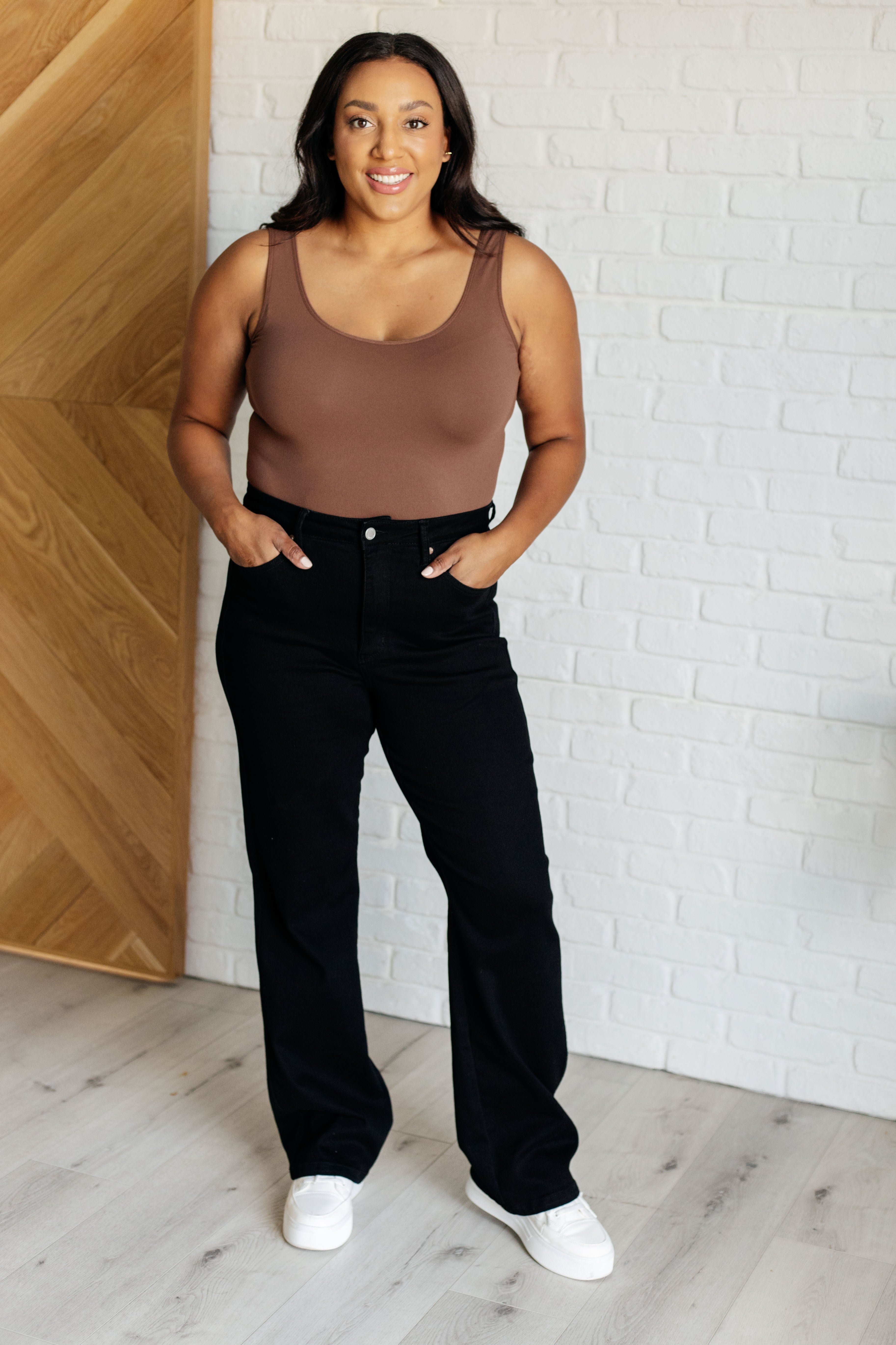Angelica High Rise Control Top Classic Straight Jeans for Women - Slimming Tummy Control Denim Pants for Casual Wear & Everyday Outfits