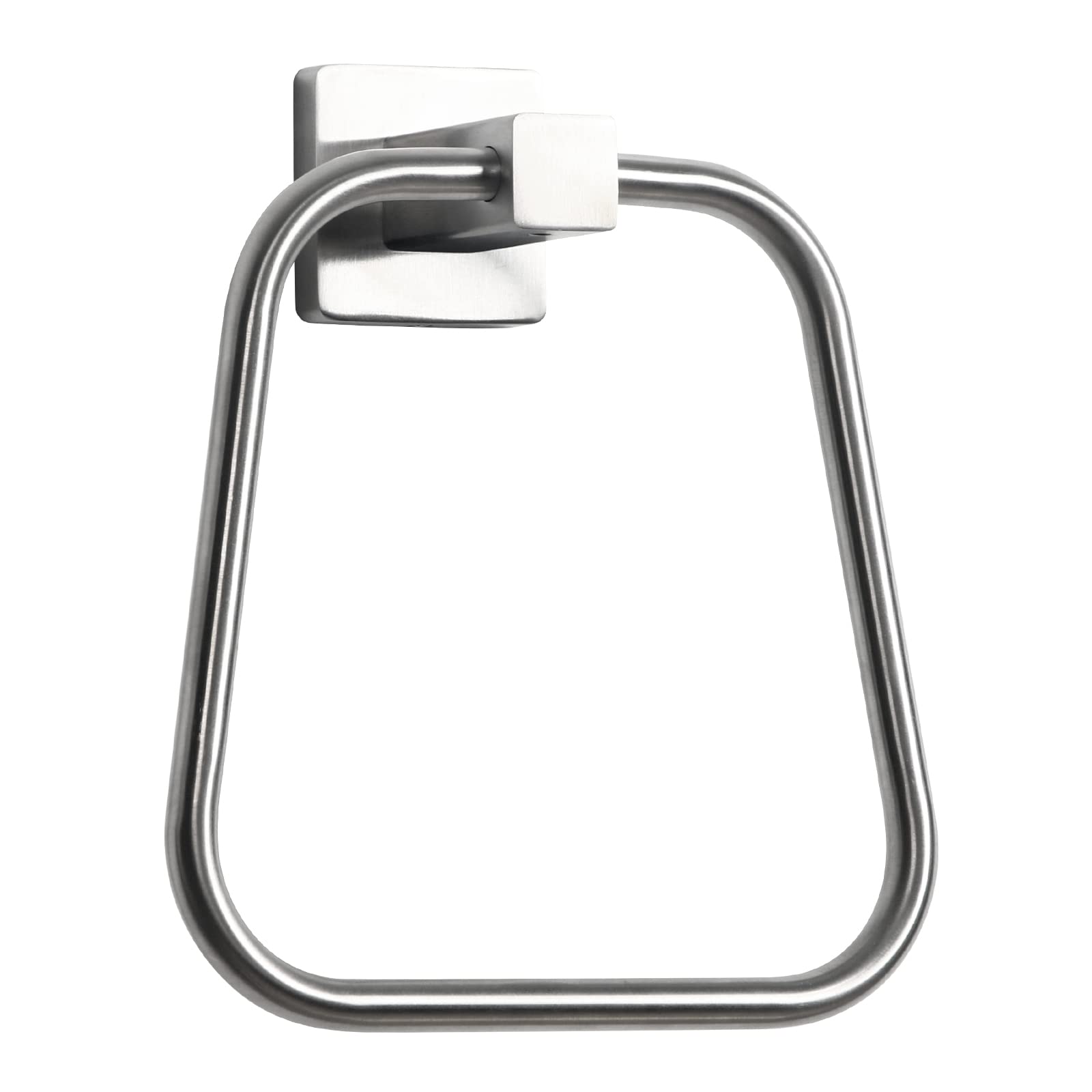 HouseAid Stainless Steel Trapezoid Towel Holder - Brushed Nickel Wall Mounted Bathroom Towel Ring & Hand Towel Rack - Perfect for Modern Bathrooms, Kitchens & Spa Areas
