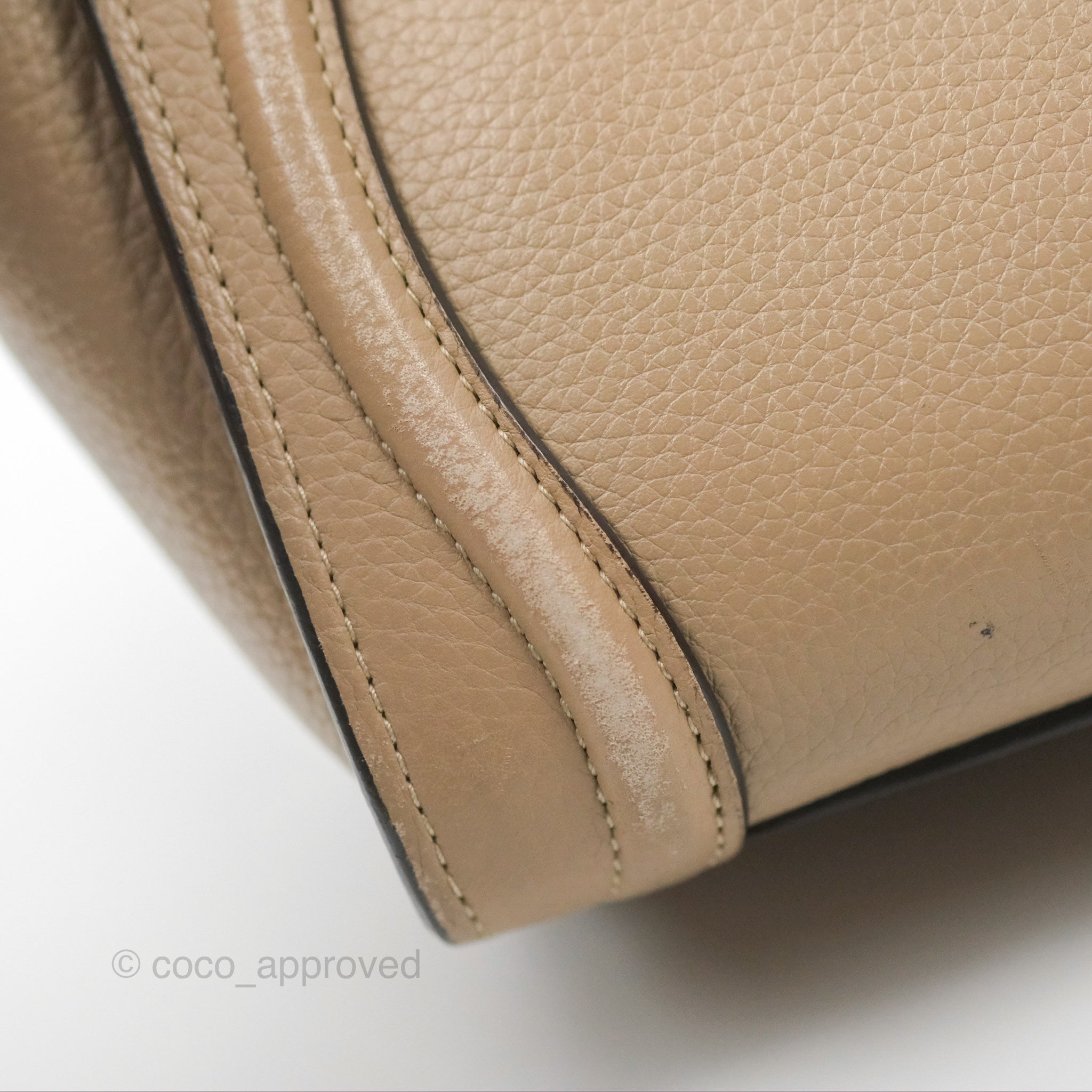 Celine Nano Luggage Bag in Dune Drummed Calfskin Leather - Stylish Crossbody Purse for Women, Perfect for Work, Travel & Everyday Use