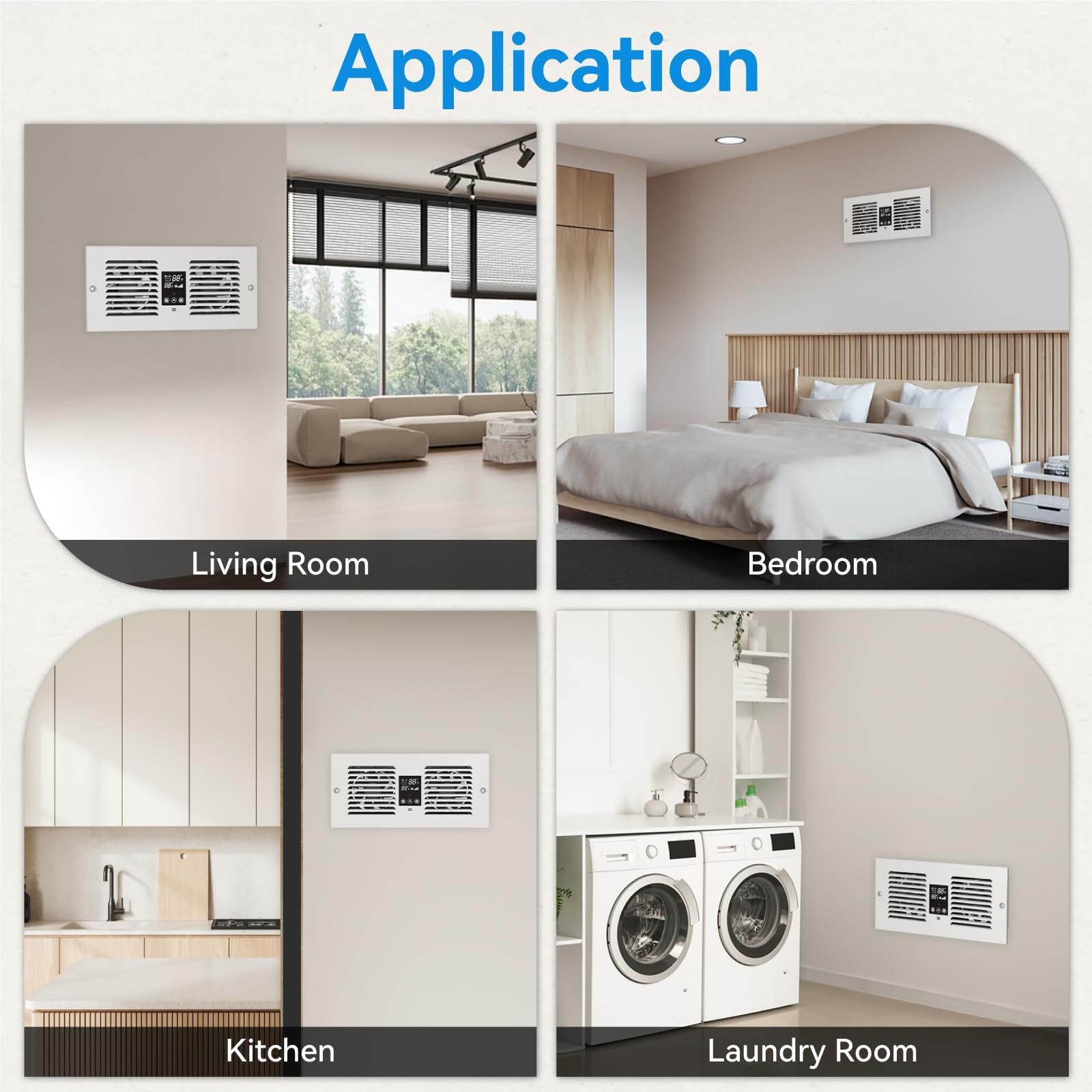 RTR300 Through Wall Vent Fan with Remote Control - 300CFM Dual Fan, 5-Speed & Temperature Control - Hardwired Room to Room Circulation Fan for Kitchen, Laundry & Home Ventilation