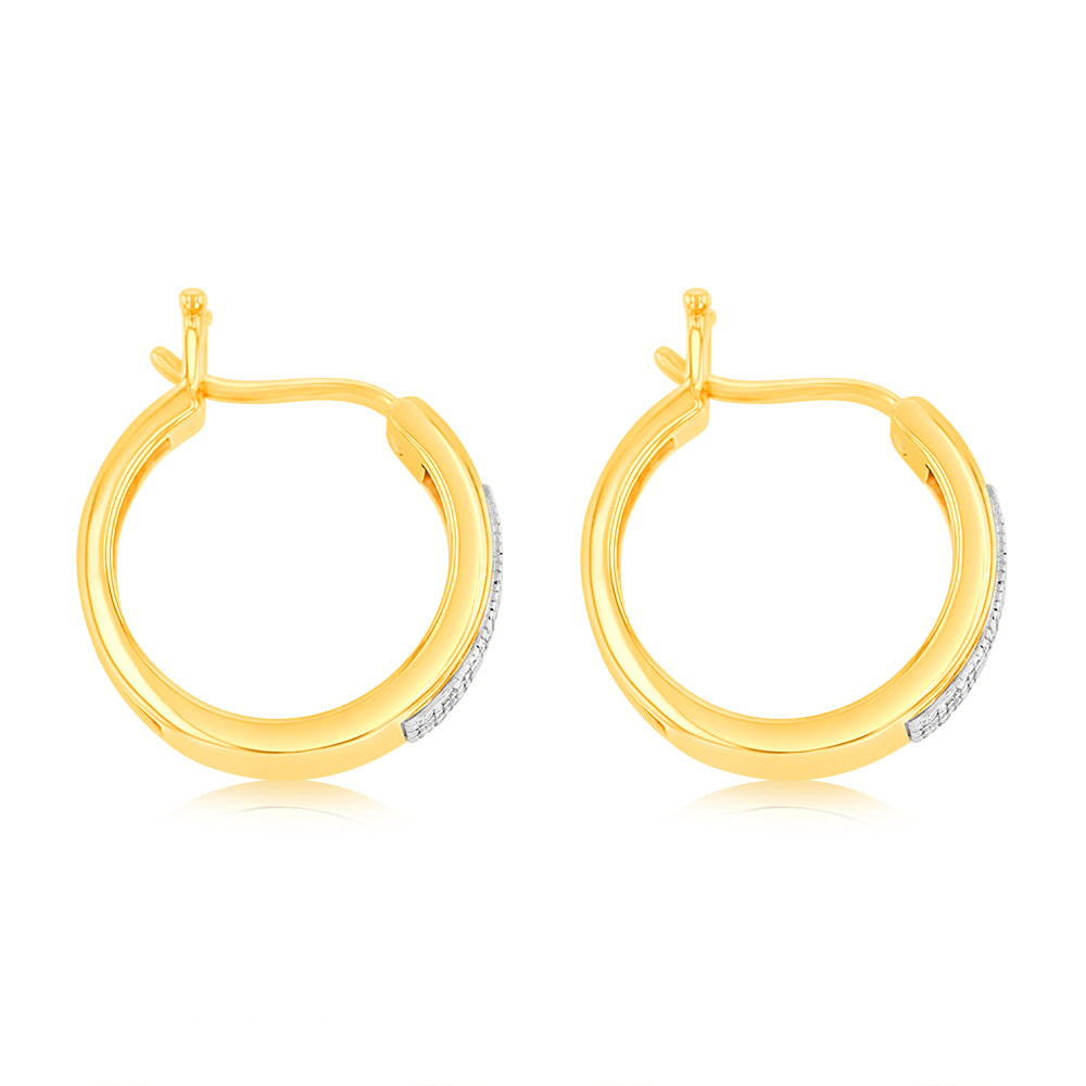 1/6 Carat Lab Grown Diamond Hoop Earrings in 9K Yellow Gold - Sparkling Everyday Jewelry for Women, Perfect for Work, Parties & Special Occasions
