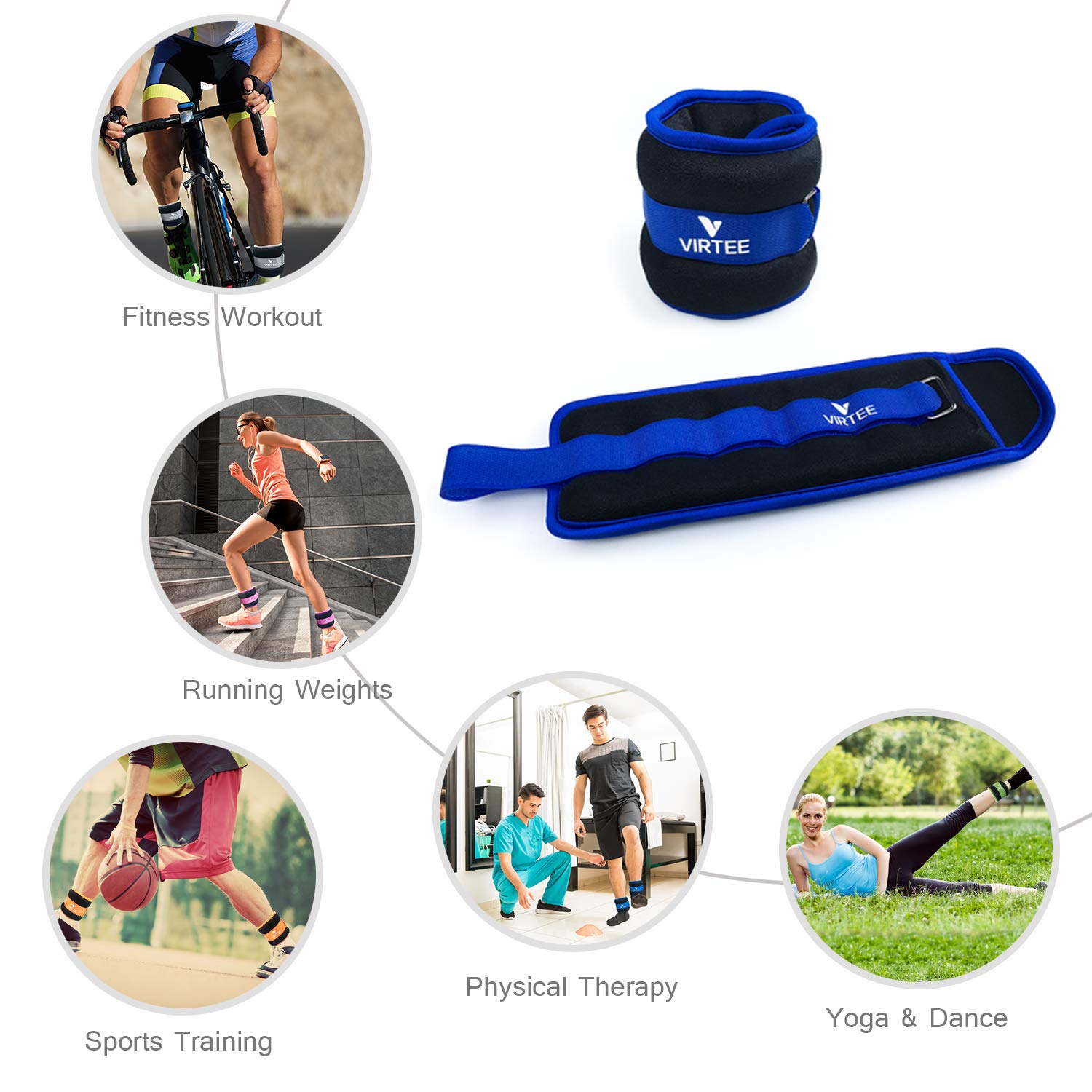 Adjustable Ankle & Wrist Weights for Women, Men & Kids - 1lb to 10lb Arm & Leg Weight Set for Running, Jogging, Gym, Physical Therapy & Home Workouts - Perfect for Fitness Training, Rehabilitation & Strength Building