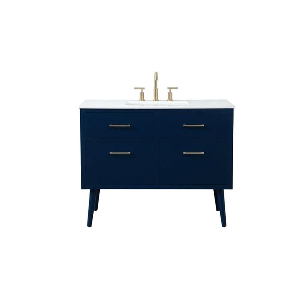 42 Inch Elegant Blue Bathroom Vanity Cabinet for Modern Kitchen & Bath - Perfect for Small Bathroom Remodeling & Space-Saving Storage Solutions