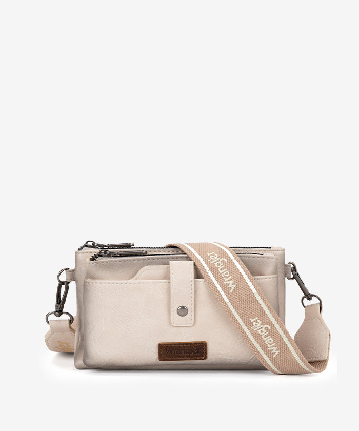 Wrangler Dual Zipper Crossbody Bag for Women & Men - Durable Travel Shoulder Bag with Adjustable Strap - Perfect for Hiking, Shopping & Everyday Use