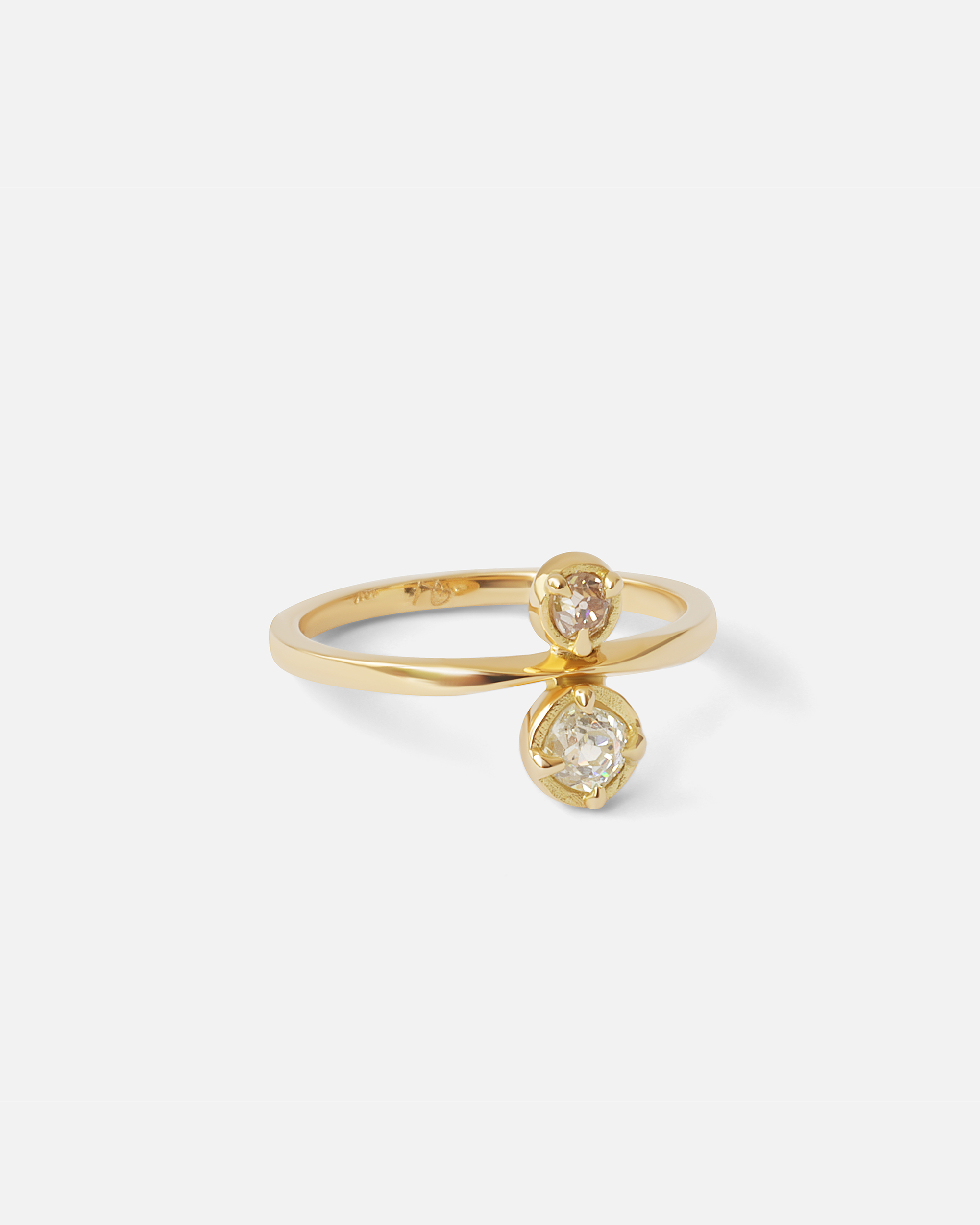 Toi Et Moi Vintage Old Mine Cut Diamond Engagement Ring - Perfect for Romantic Proposals & Anniversary Gifts