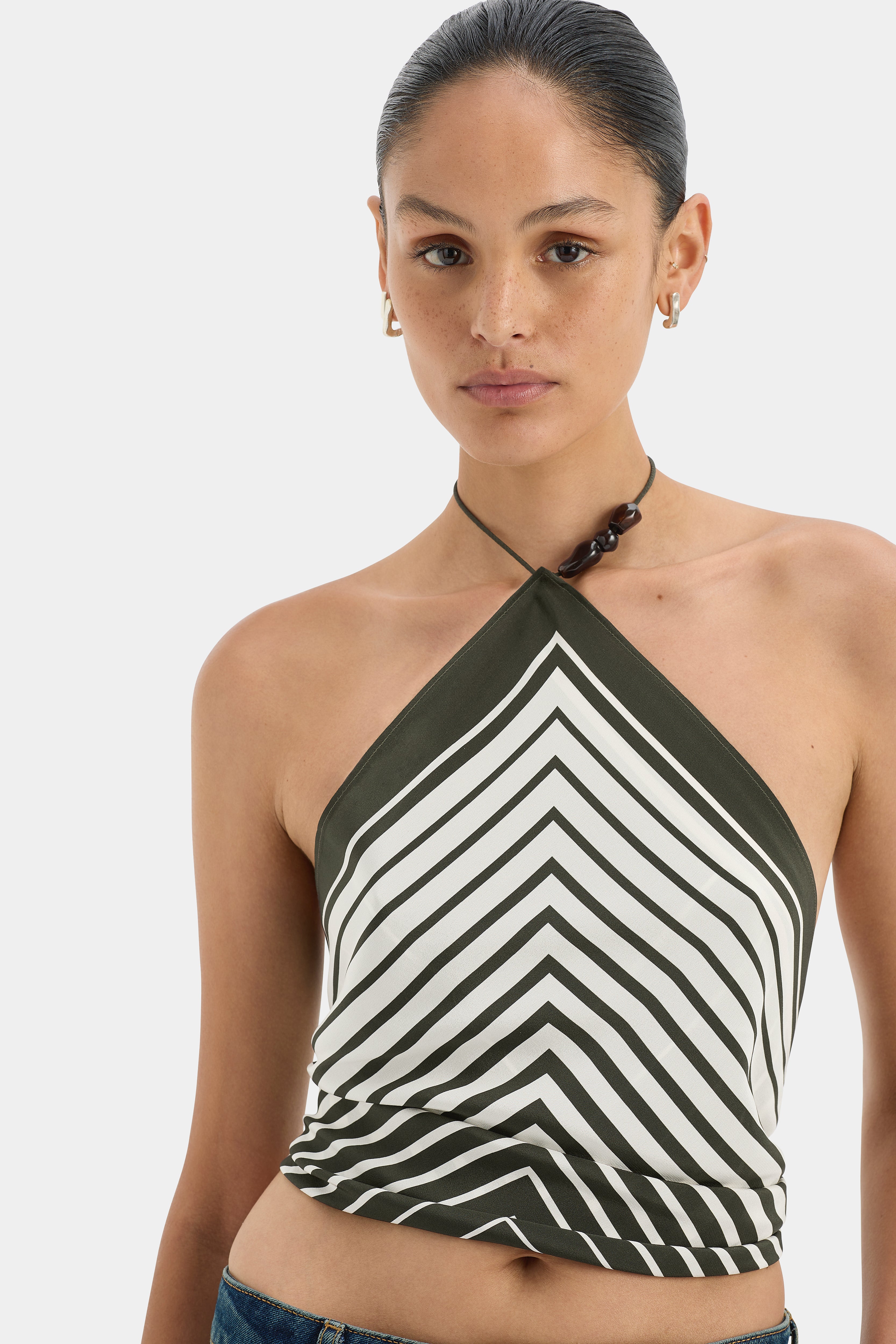 Leilana Garden Stripe Scarf - Lightweight Fashion Scarf for Women - Perfect for Spring Outfits, Office Wear & Travel Accessories