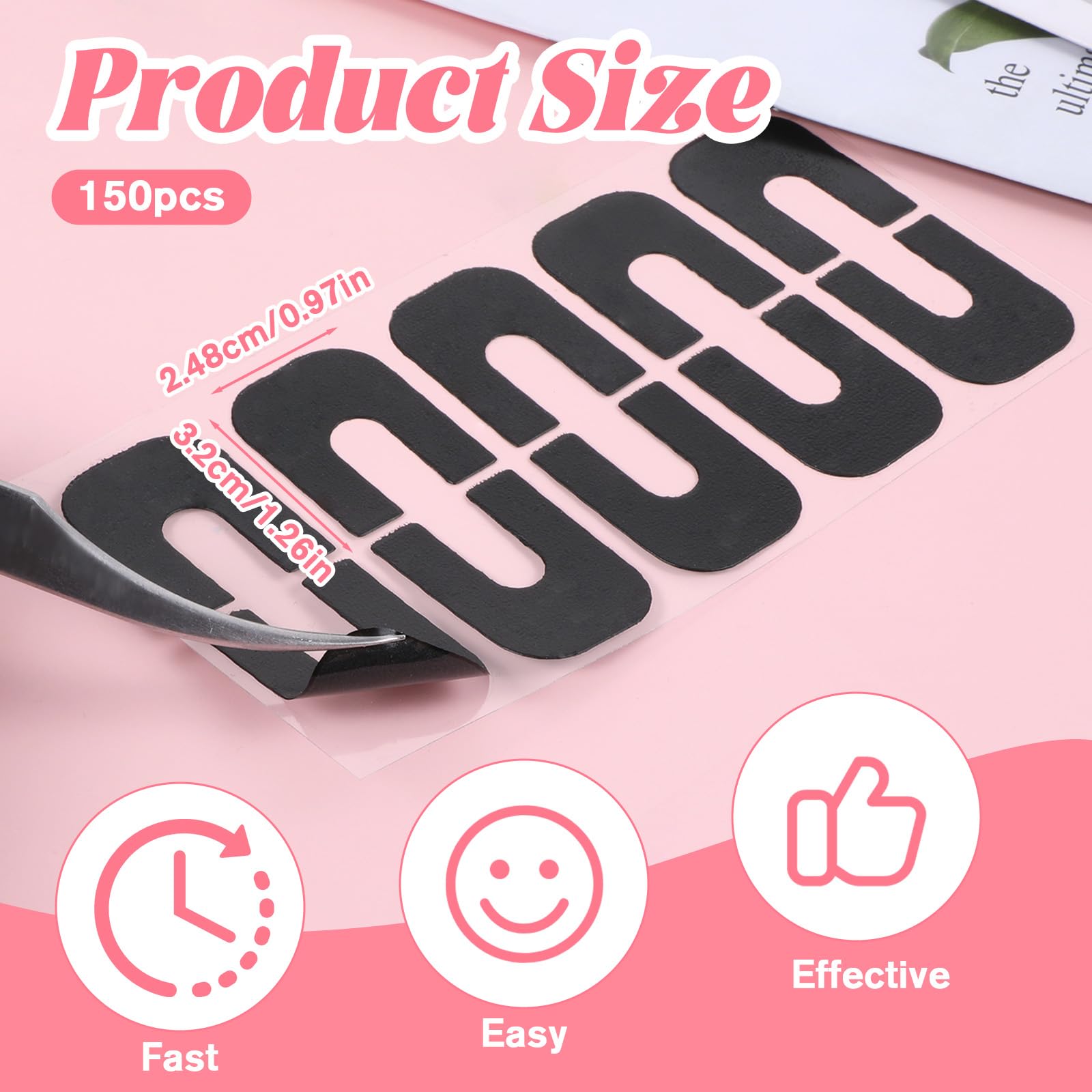 150 Pcs Black Latex Nail Polish Protector Tape - Peel Off Skin Barrier for Nail Art Stamping & Manicure - Perfect for DIY Nail Designs at Home or Salon