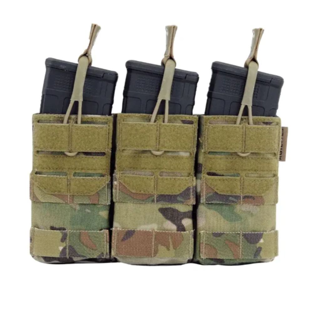 Agilite AG3 5.56 Triple Magazine Pouch - MOLLE Compatible Tactical Mag Holder for AR-15, M4, AK-47 | Perfect for Range Training, Airsoft & Military Use