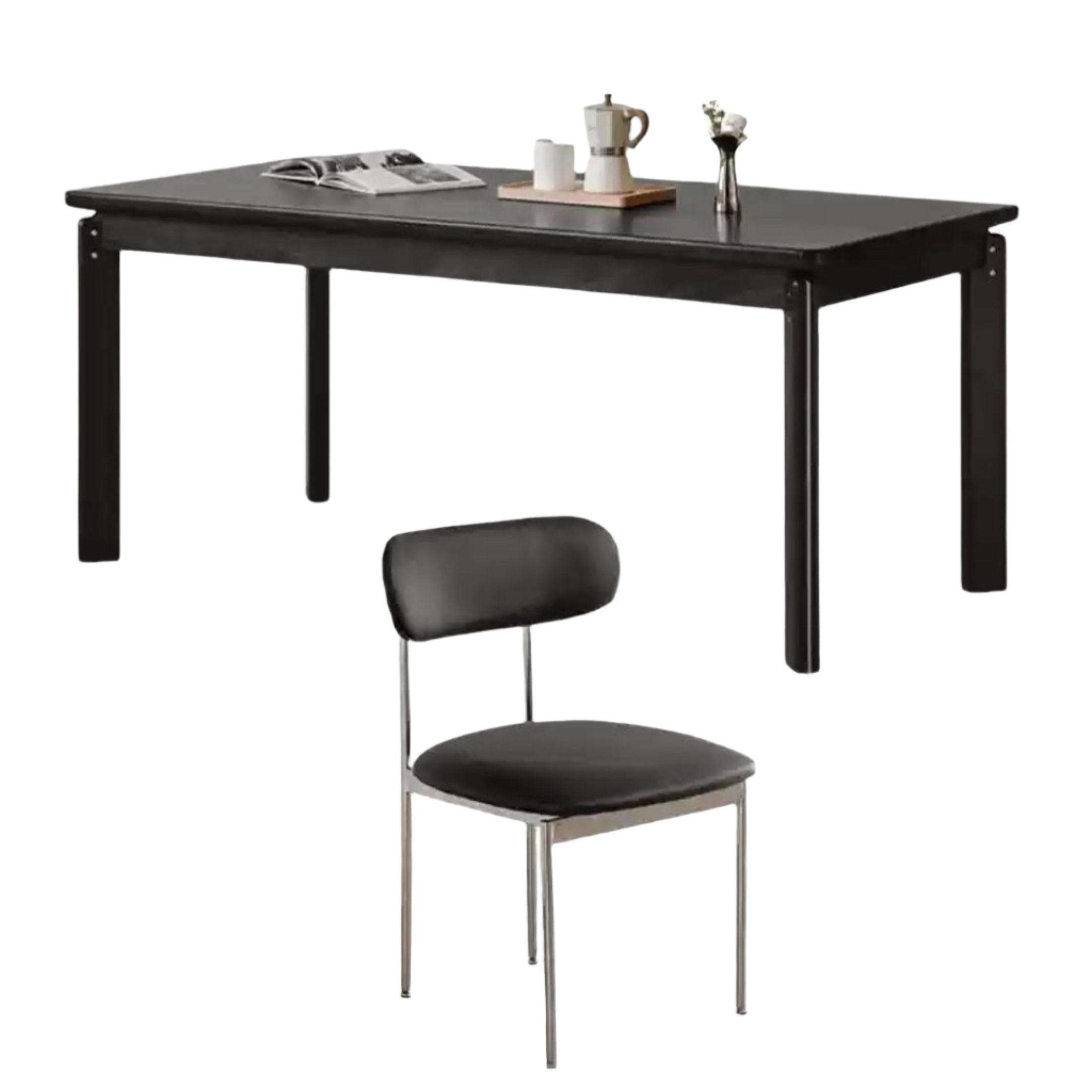 Solid Oak Wood Large Dining Table - Rustic Farmhouse Style for 6-8 People - Perfect for Family Gatherings & Dinner Parties
