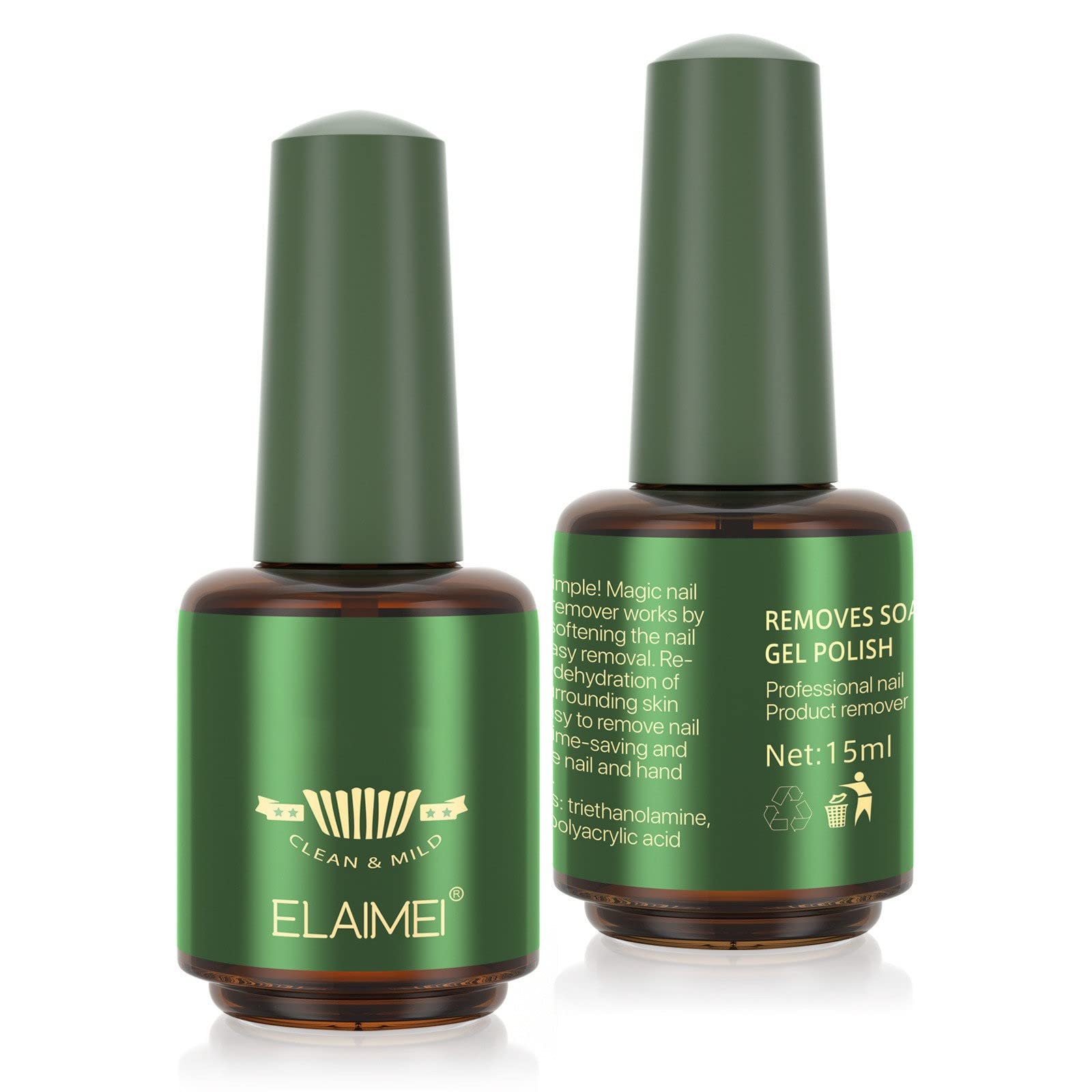 Fast-Acting Nail Polish Remover - 15ml Quick & Gentle Formula for 2-3 Minute Removal + Clear Top Coat | At-Home Manicure & Salon-Quality Nail Care