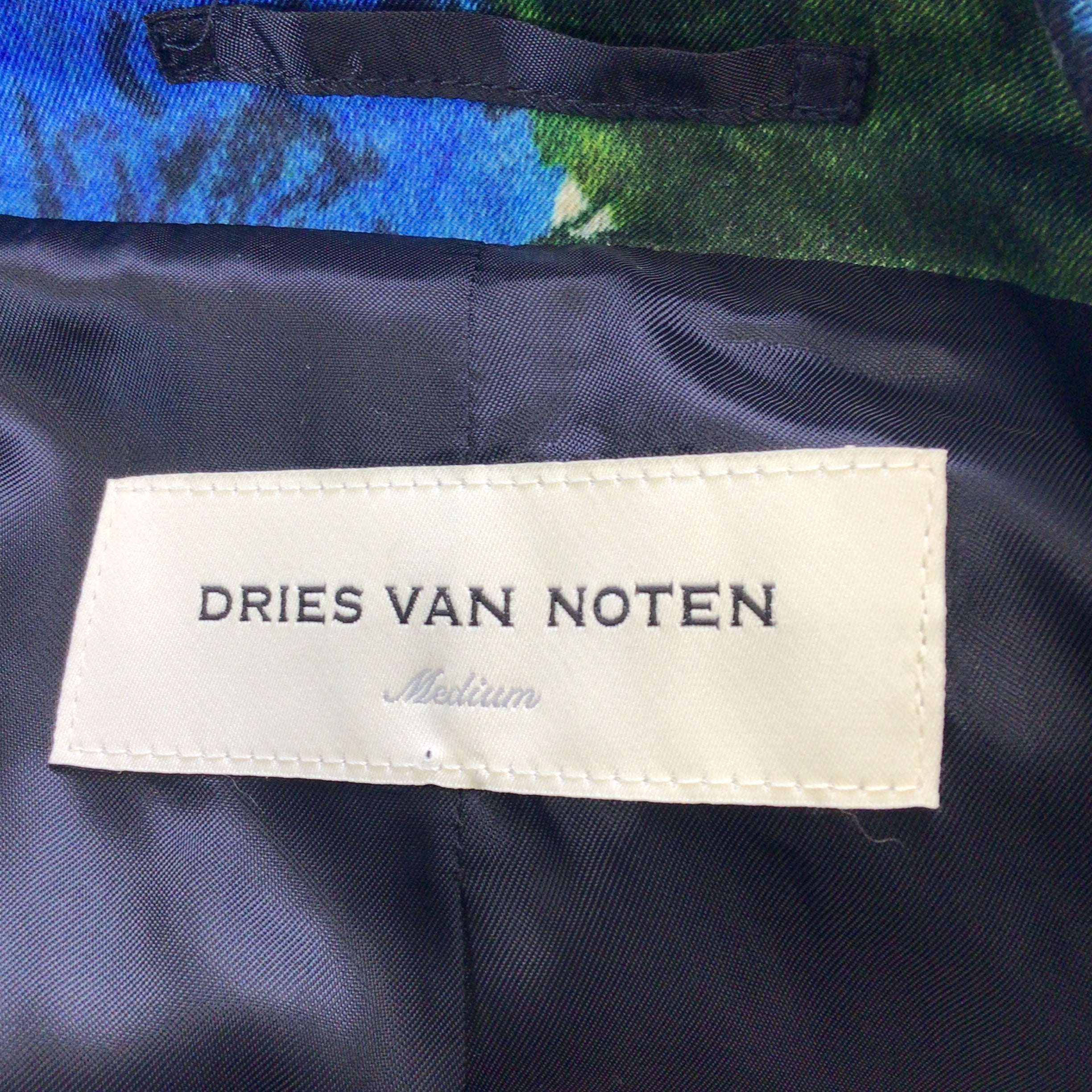 Dries van Noten Blue & Green Printed Belted Cotton Trench Coat for Women | Fashionable Waterproof Raincoat for Spring & Fall | Perfect for Office, Dating & Travel