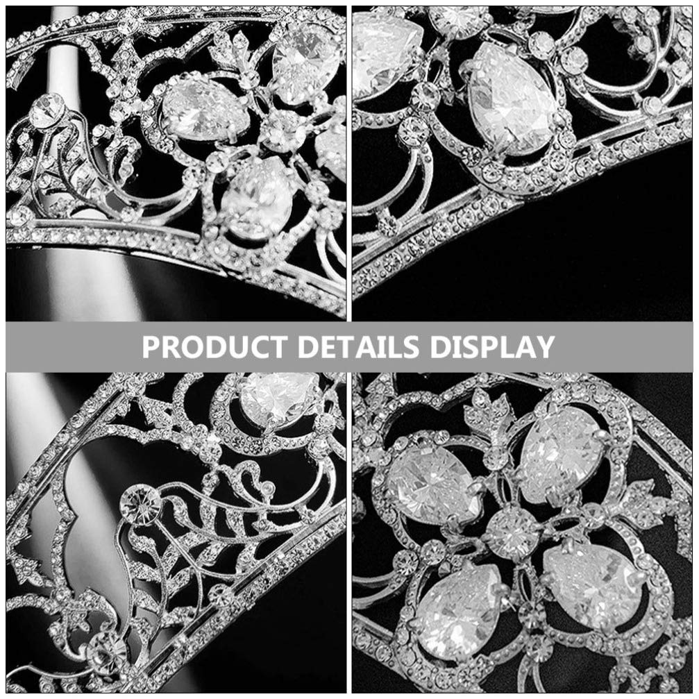 Luxury Bridal Crown Tiara Headband - Rhinestone Wedding Hair Jewelry for Brides, Princess Party, Girls' Events | Shiny Headdress with Alloy Accessories | Perfect for Weddings, Prom, Pageants, and Special Occasions