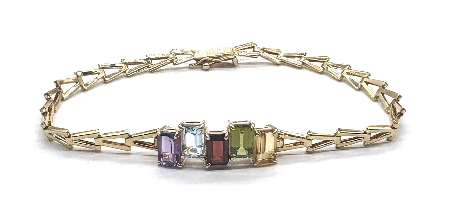 14K Gold Multi-Colored Gemstone Bracelet for Women - Elegant Stackable Jewelry for Everyday Wear & Special Occasions