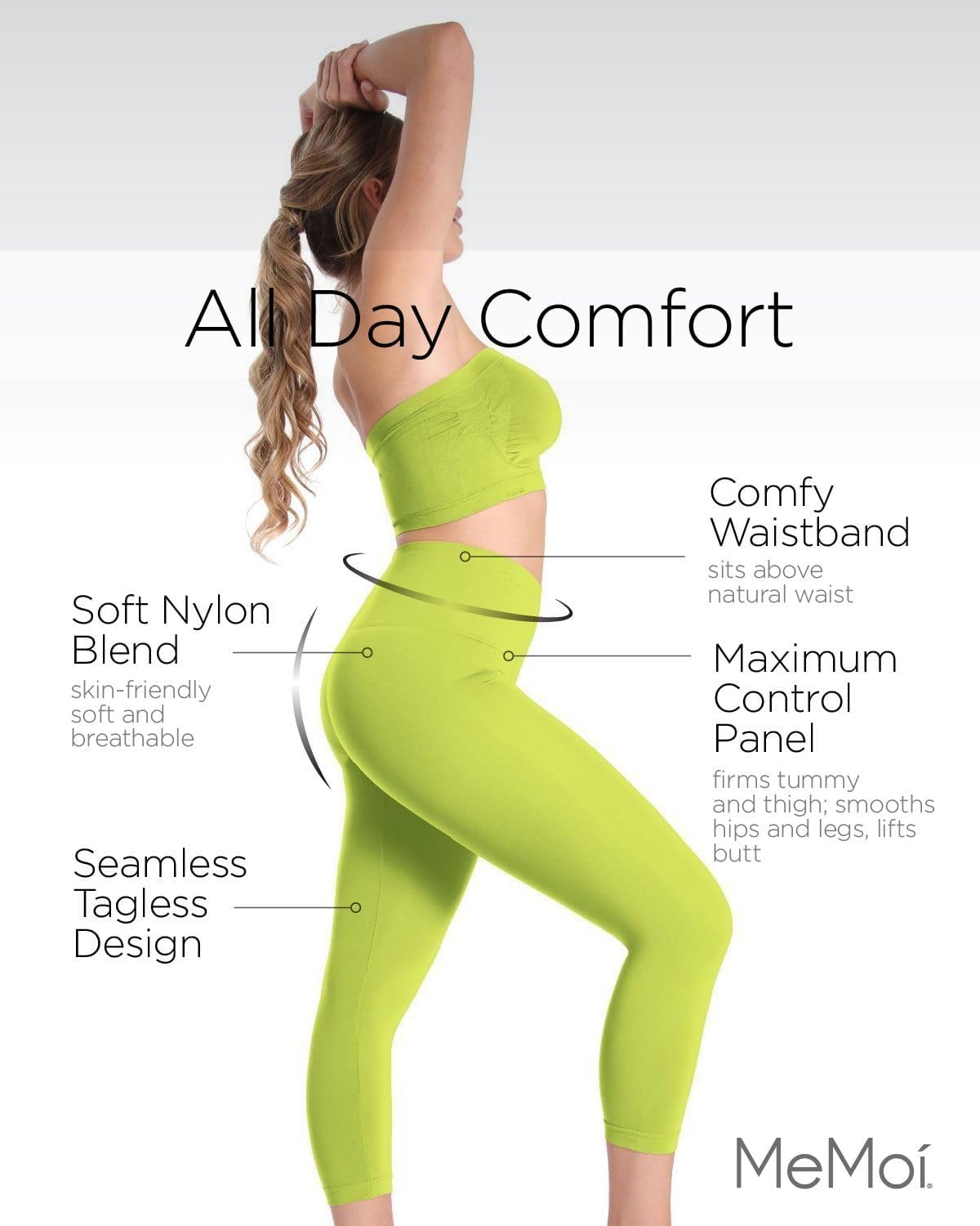 SlimMe High Waisted Tummy Control Shapewear Leggings for Women - Comfortable & Breathable Compression Pants for Workout, Yoga & Everyday Wear