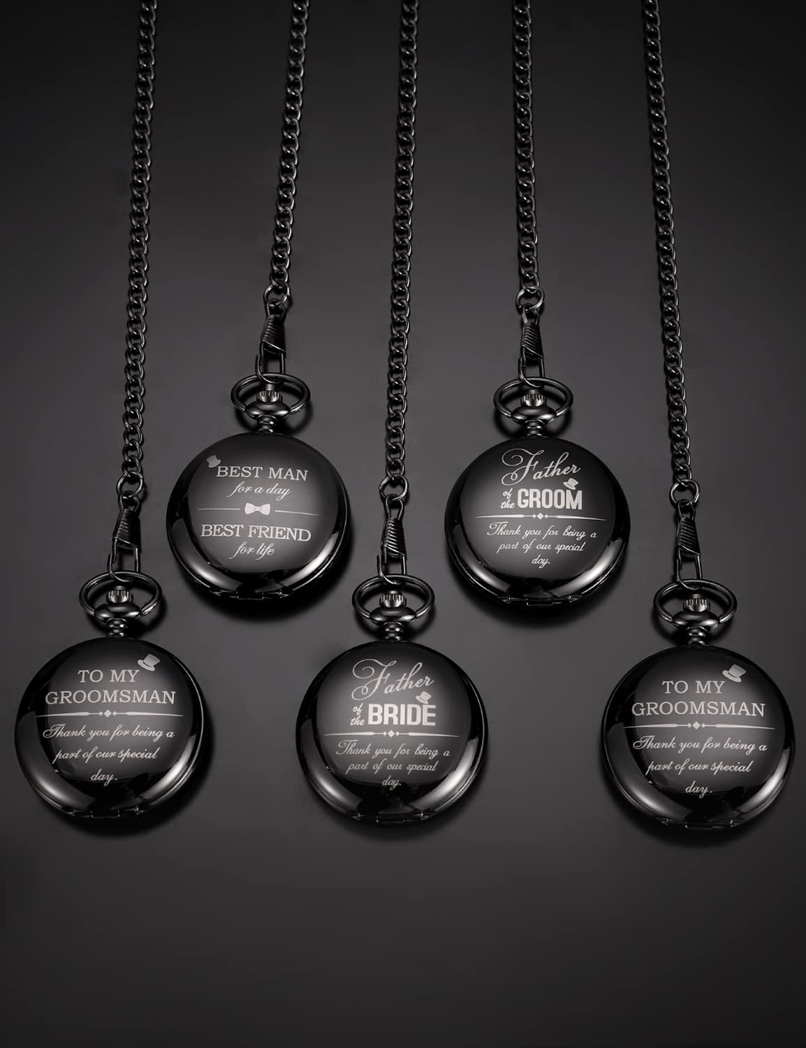 ManChDa Engraved Pocket Watch for Men - Premium Groomsmen Gift Set, Bestman Wedding Accessories - Perfect for Weddings, Anniversaries & Special Occasions