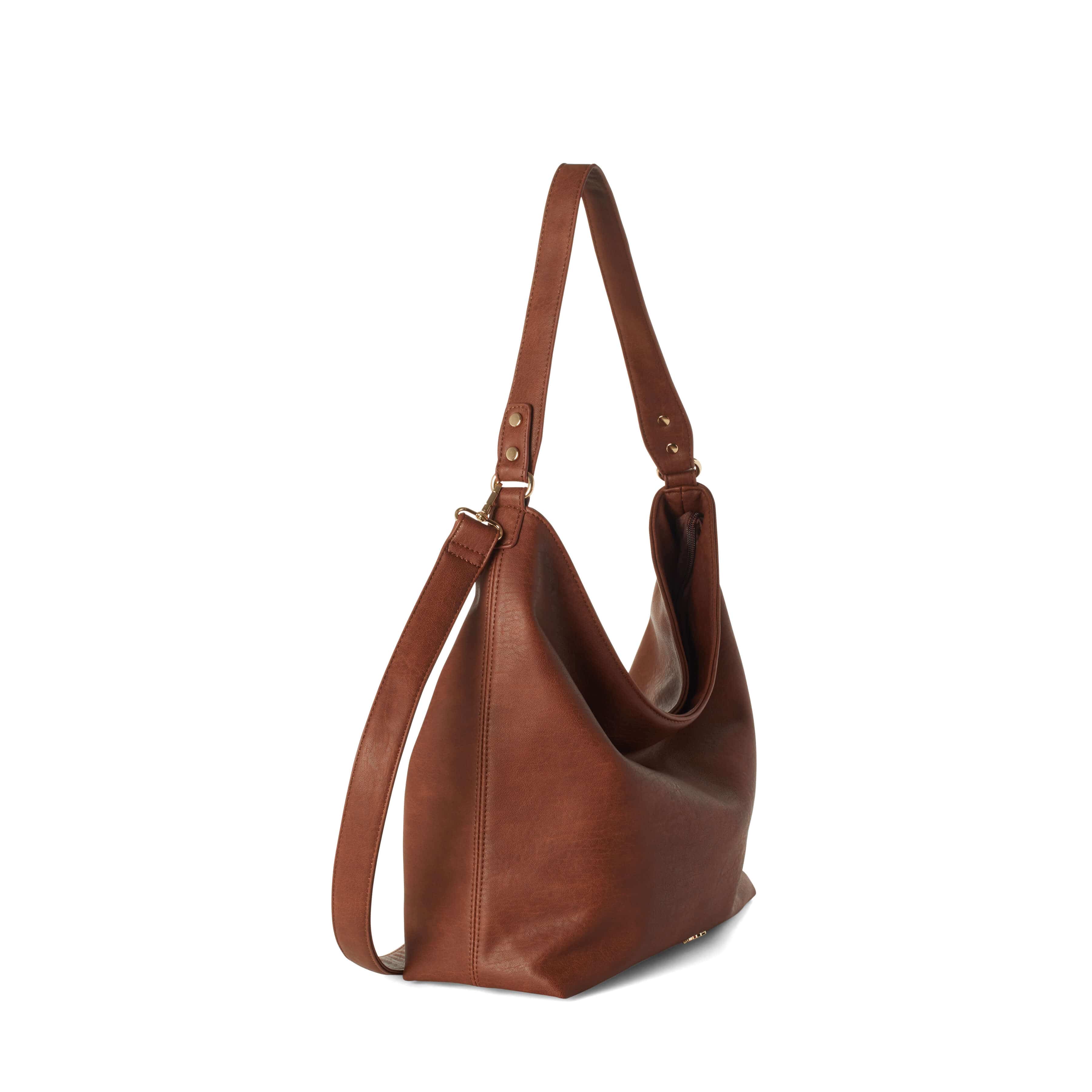 Mary Classic Hobo Shoulder Bag in Chestnut Brown Leather - Perfect for Work, Travel & Everyday Use