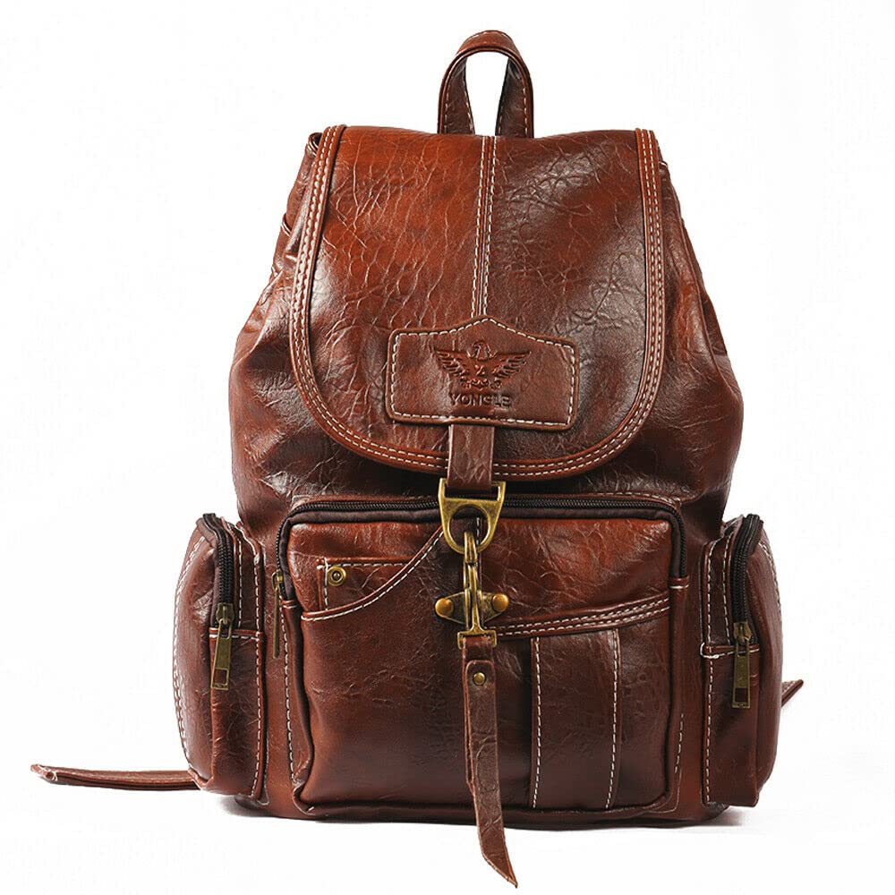 Vintage Leather Backpack for Women & Girls - Stylish Shoulder Bag for School, Travel & Daily Use | Durable Satchel & Rucksack for Work, College & Outdoor Adventures