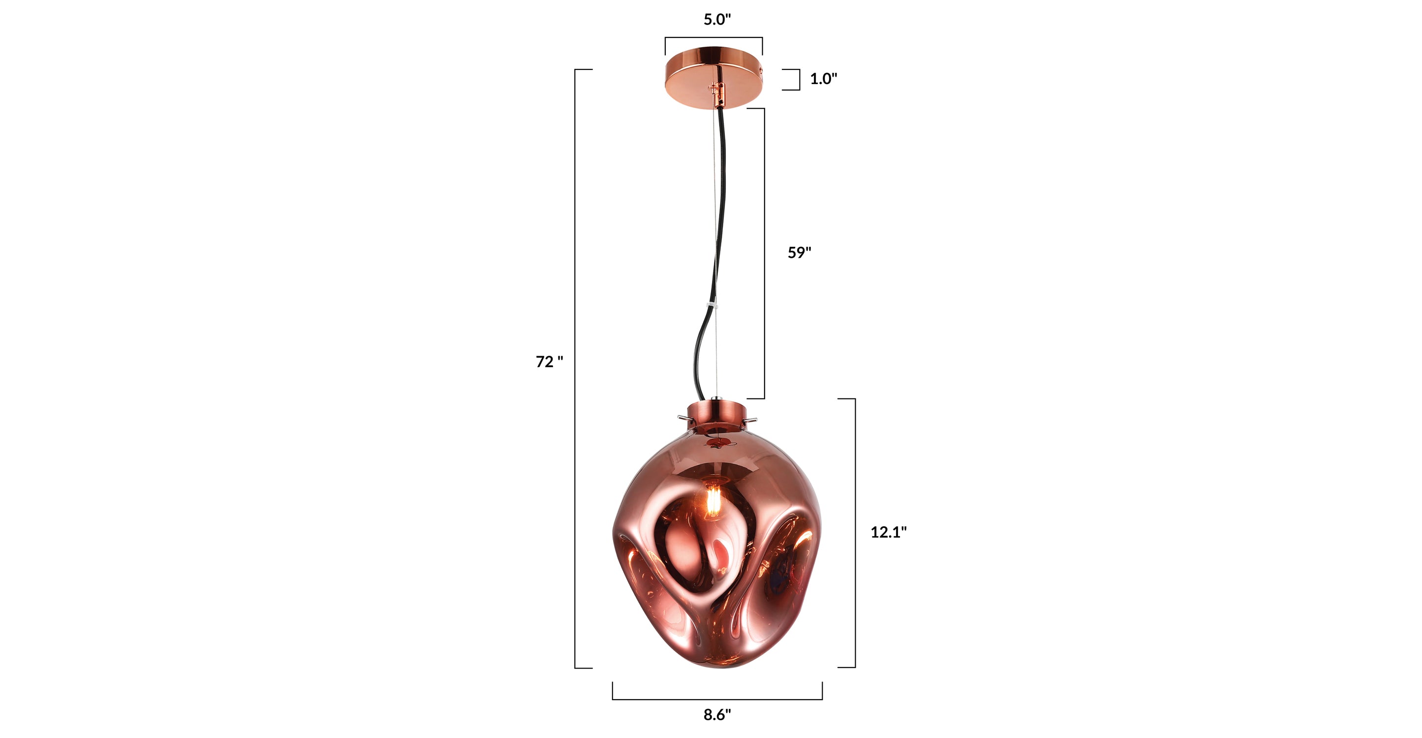 Modern Bette Pendant Light Fixture - Sleek Hanging Chandelier for Kitchen Island, Dining Room & Bedroom Lighting - Adjustable Height Contemporary Ceiling Lamp