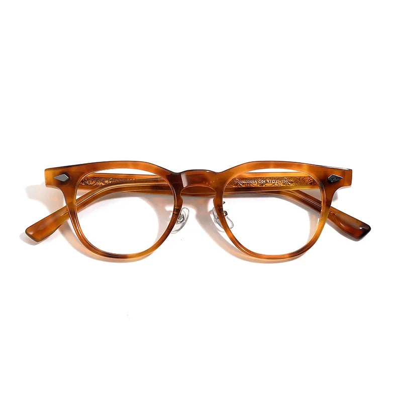 Stylish Unisex Black Acetate Eyeglasses - Round & Square Full Rim Frames for Men & Women | Perfect for Reading, Work, and Fashion Accessories