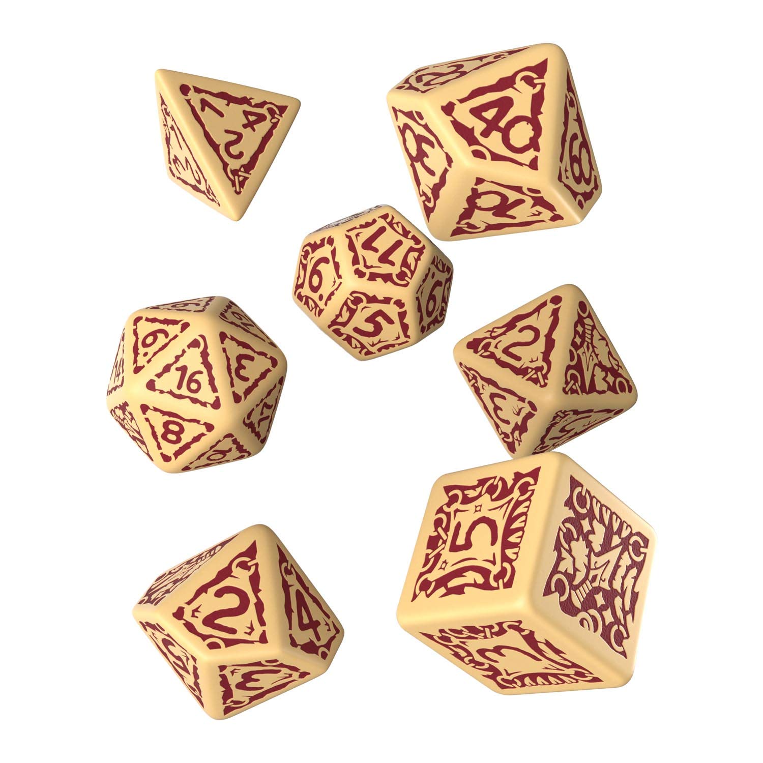 Q WORKSHOP Pathfinder Ironfang Invasion RPG Dice Set - 7-Piece Polyhedral Dice for Tabletop Gaming, D&D, and Roleplaying Adventures