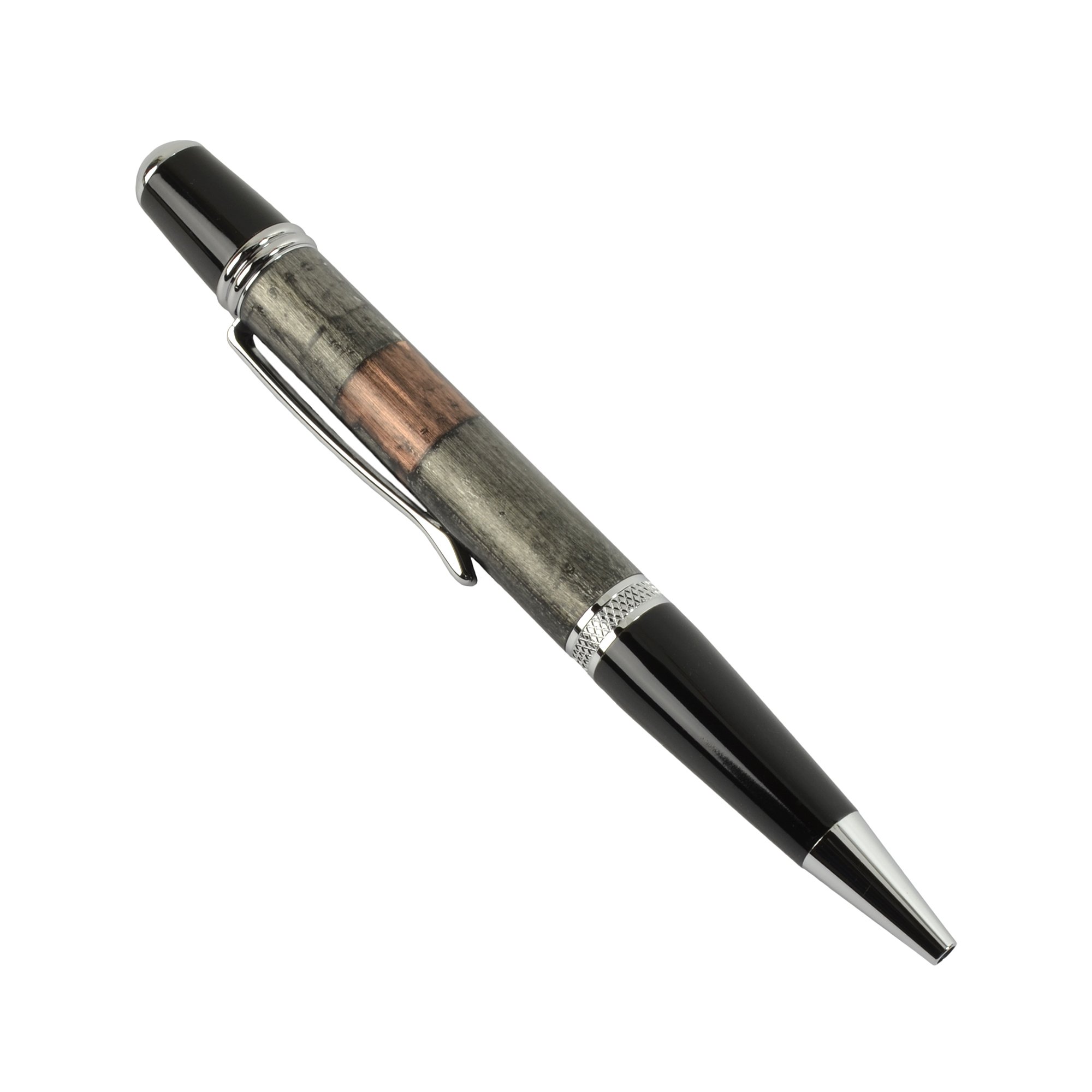 Steampunk Ballpoint Pen - Black & Chrome Vintage Style Writing Instrument for Journaling, Note Taking & Gift Giving