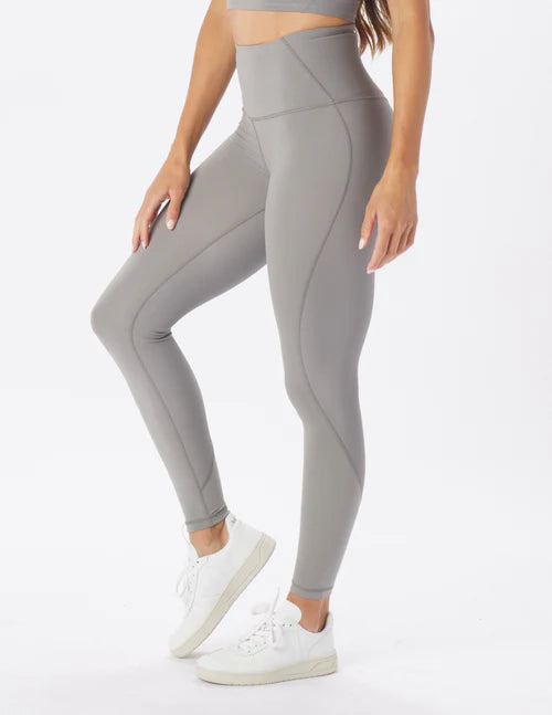 Glyder Women's Tone Up Sculpting Leggings - High Waist Yoga Pants for Workout & Running - Silver Fog Grey - Perfect for Gym, Yoga, and Everyday Wear