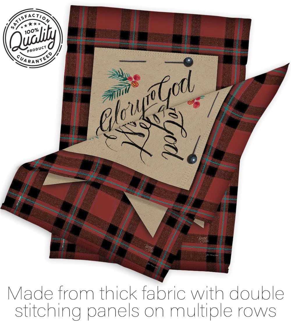 Christmas Garden Flag Set - Glory to God Winter Decor 13x18.5in for Holiday Yard