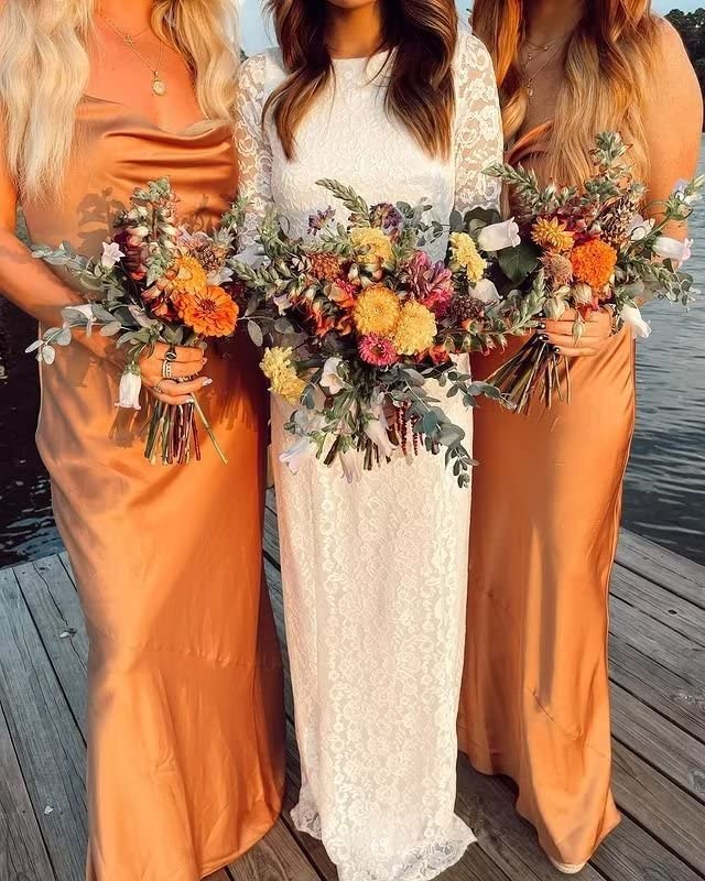 Elegant Spaghetti Strap Satin Wedding Dress V-Neck Mermaid Bridesmaid Gown for Women - Red, Size 4 | Perfect for Prom, Evening Party & Special Occasions