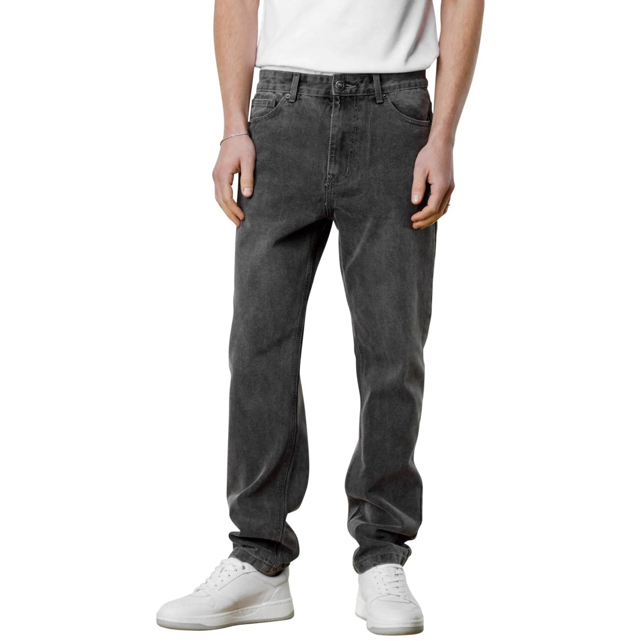 Belier Straight Leg Jeans for Women - Classic Washed Grey Denim Pants | Comfortable & Stylish for Casual Wear, Office, and Date Nights