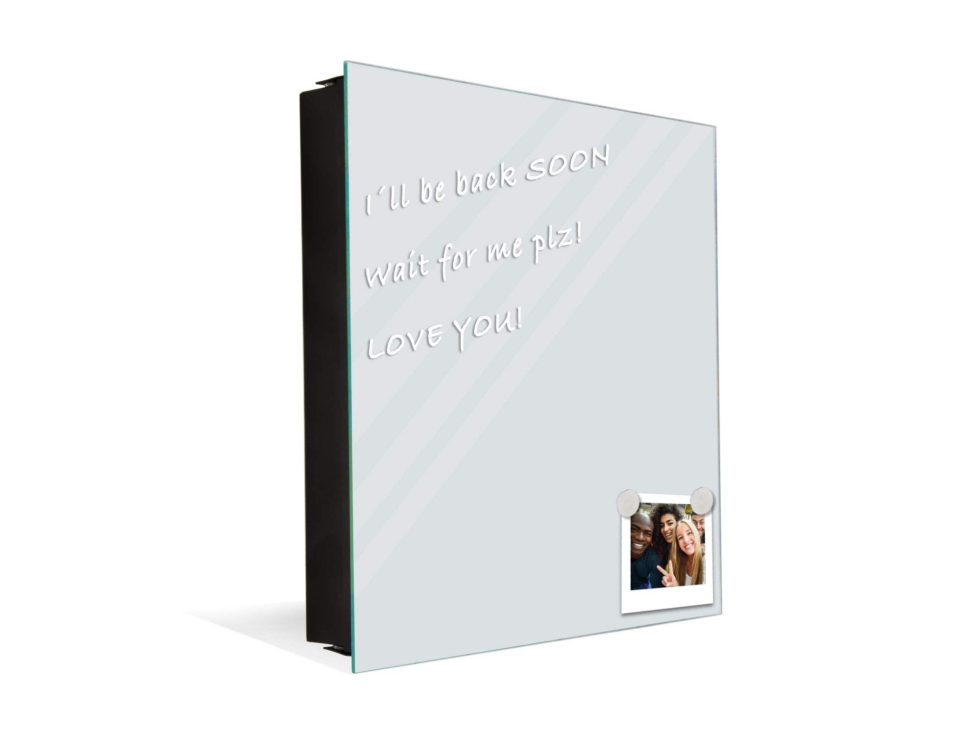 Concept Crystal Key Cabinet Storage Box with Frameless Glass & White Board - K18B Series in Multiple Colors | Perfect for Home, Office & Hotel Organization