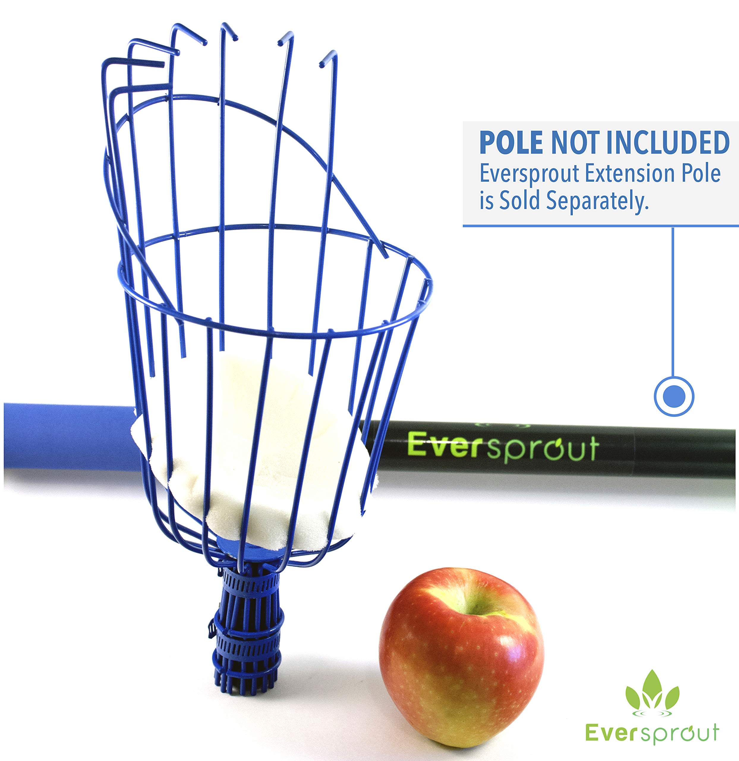 EVERSPROUT Twist-On Fruit Picker Basket - 3/4-inch ACME Threaded Pole Attachment for Harvesting Apples, Mangoes & More | Lightweight Fruit Harvesting Tool | Perfect for Home Orchards & Backyard Gardening (Head Only, Pole Sold Separately)