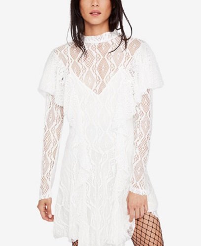 Free People Women's Rock Candy Lace Dress Ivory Small (Size 4-6) | Boho Chic Floral Maxi Dress for Weddings, Beach Vacations & Summer Parties