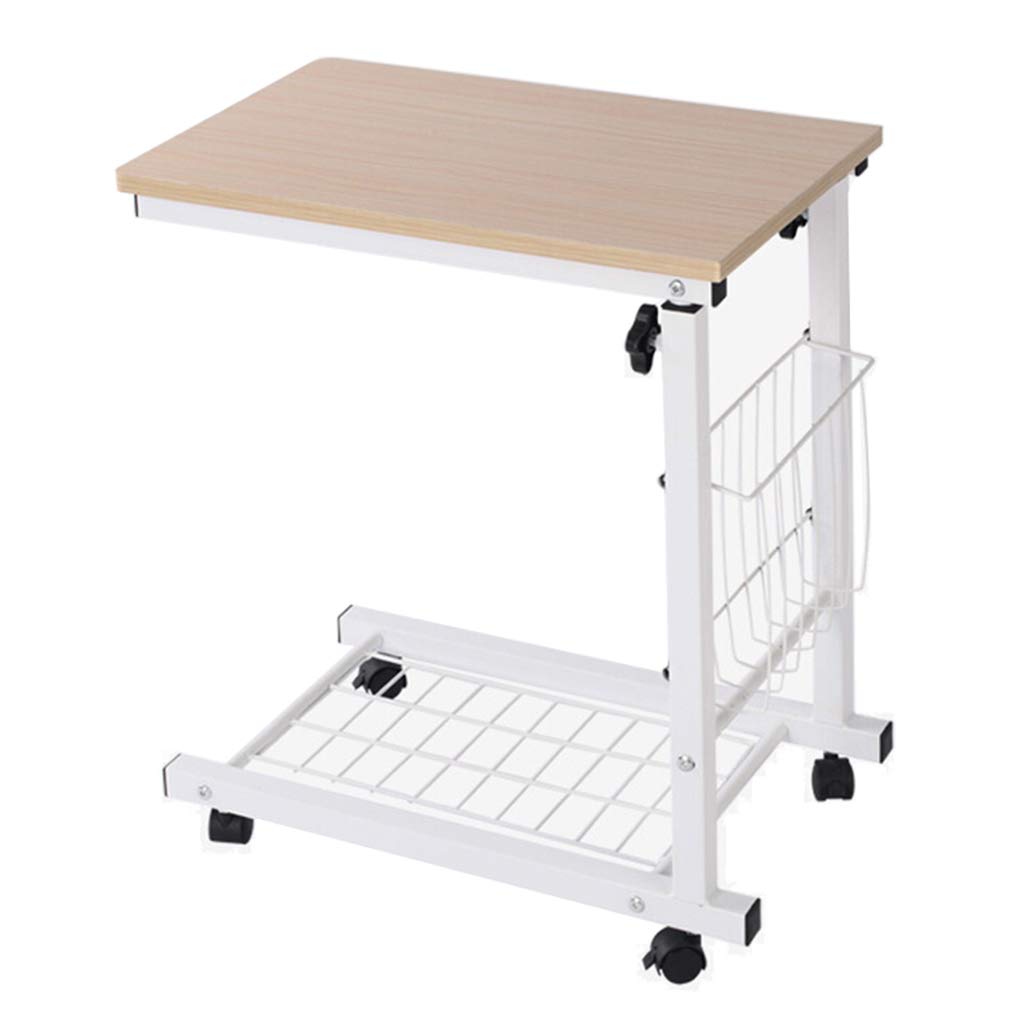 Adjustable Height Liftable Bedside Laptop Desk (56-76cm) - Portable Side Table, Sofa Tray & Overbed Table for Home Office, Living Room & Bedroom | Perfect for Lazy People, Working, Eating & Reading in Bed or on Couch