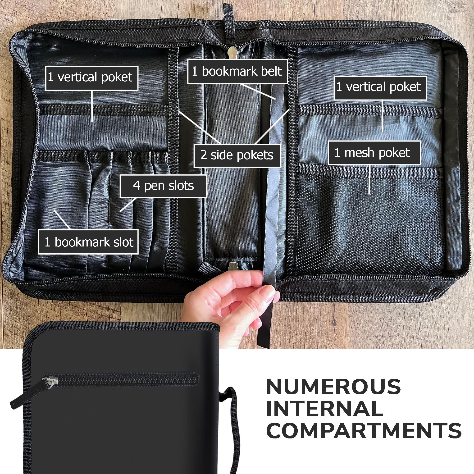DEHITE Premium Bible Cover Case for Women & Men - Zippered Pocket & Pen Slots - Durable Fabric Bible Cover Bag - Perfect Religious Gift for Church, Travel & Daily Devotion